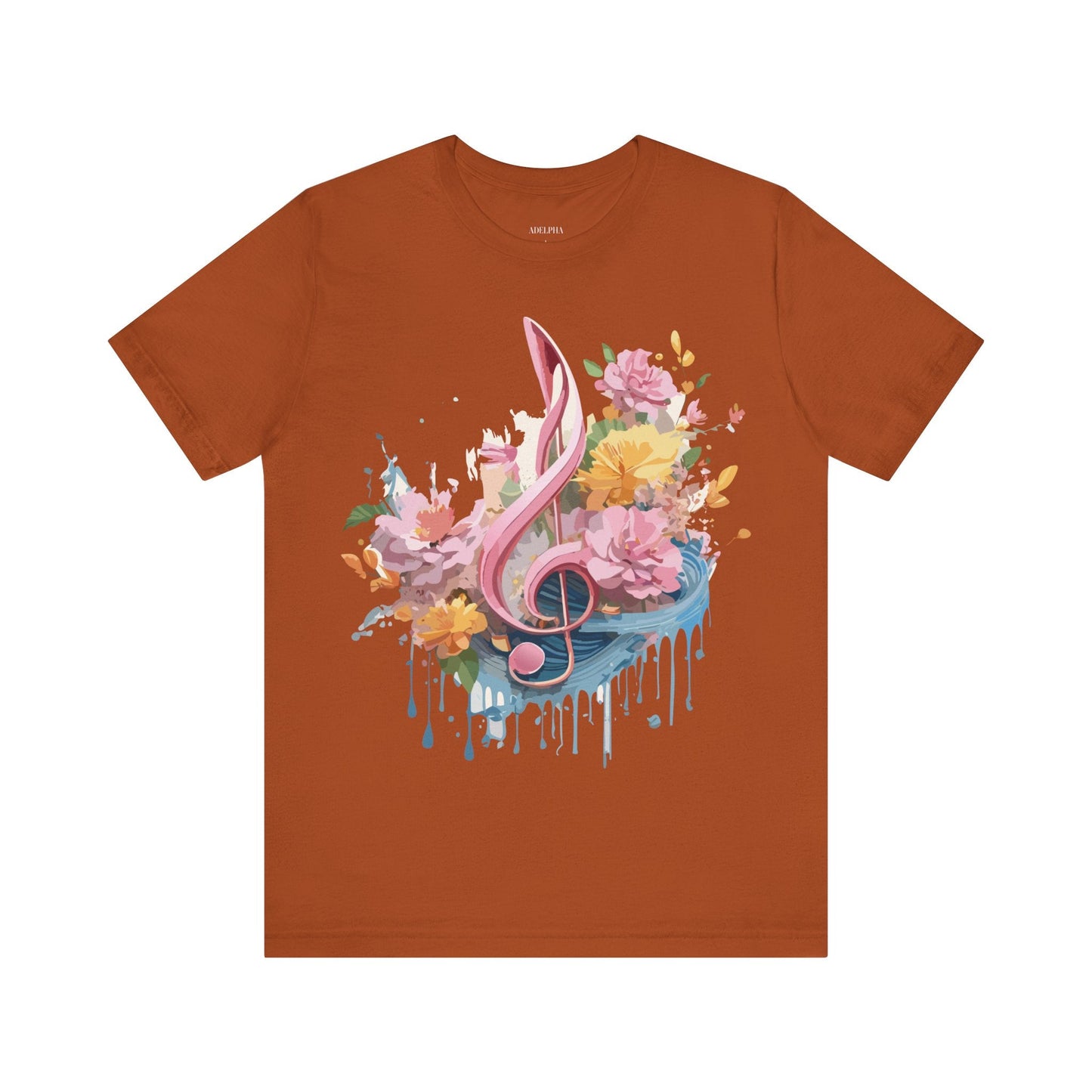 Music Graphic Unisex 100 Cotton Vintage Art with Musical Elements Tee 139