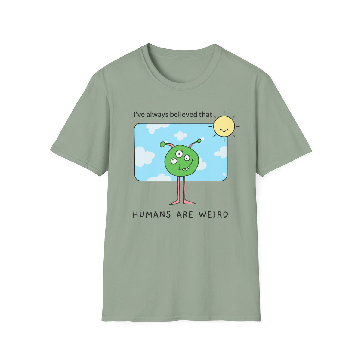 Alien Graphic Funny UFO Graphic Tee Gildan Unisex 100 Cotton Tee Shirt r107