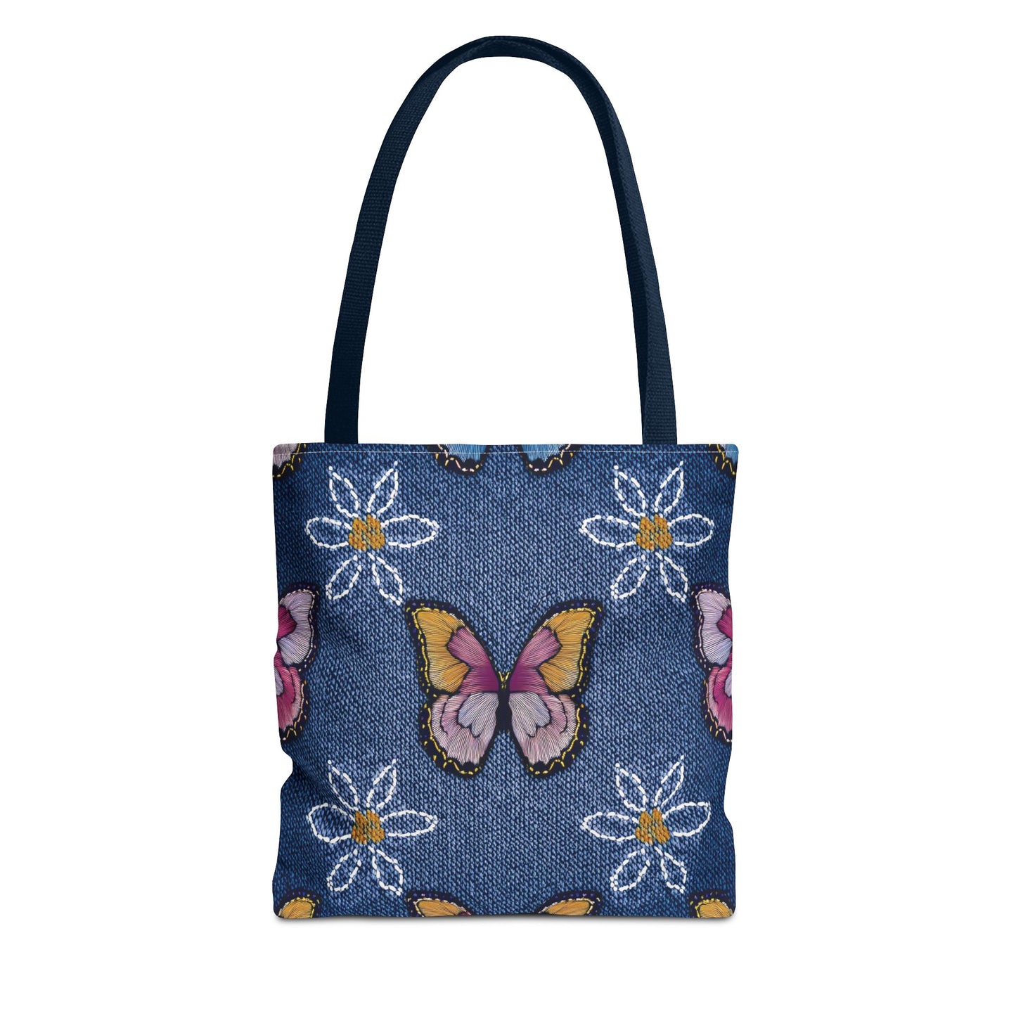 Denim Fabric Imitation Print Unisex Canvas Bag Poly Spun 3 Sizes Tote Bag 178