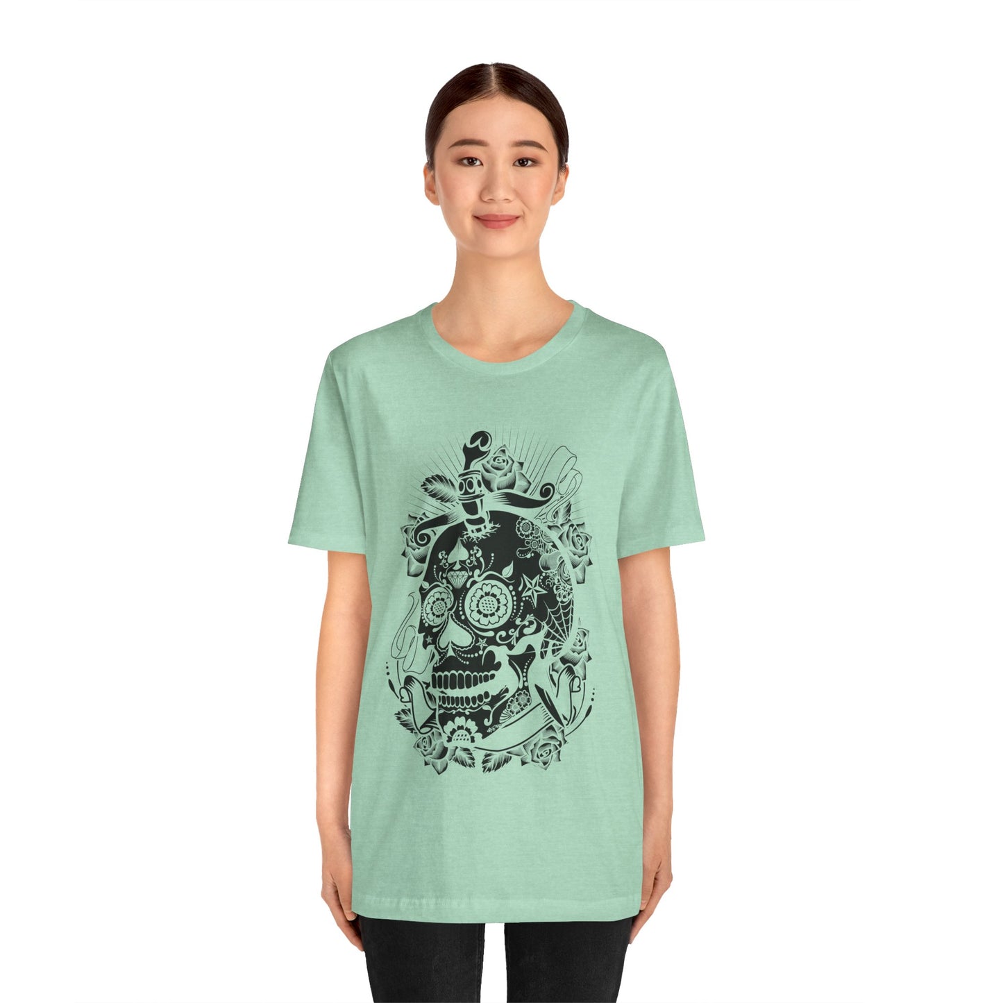 Unisex Cotton Tee Shirt with Skull