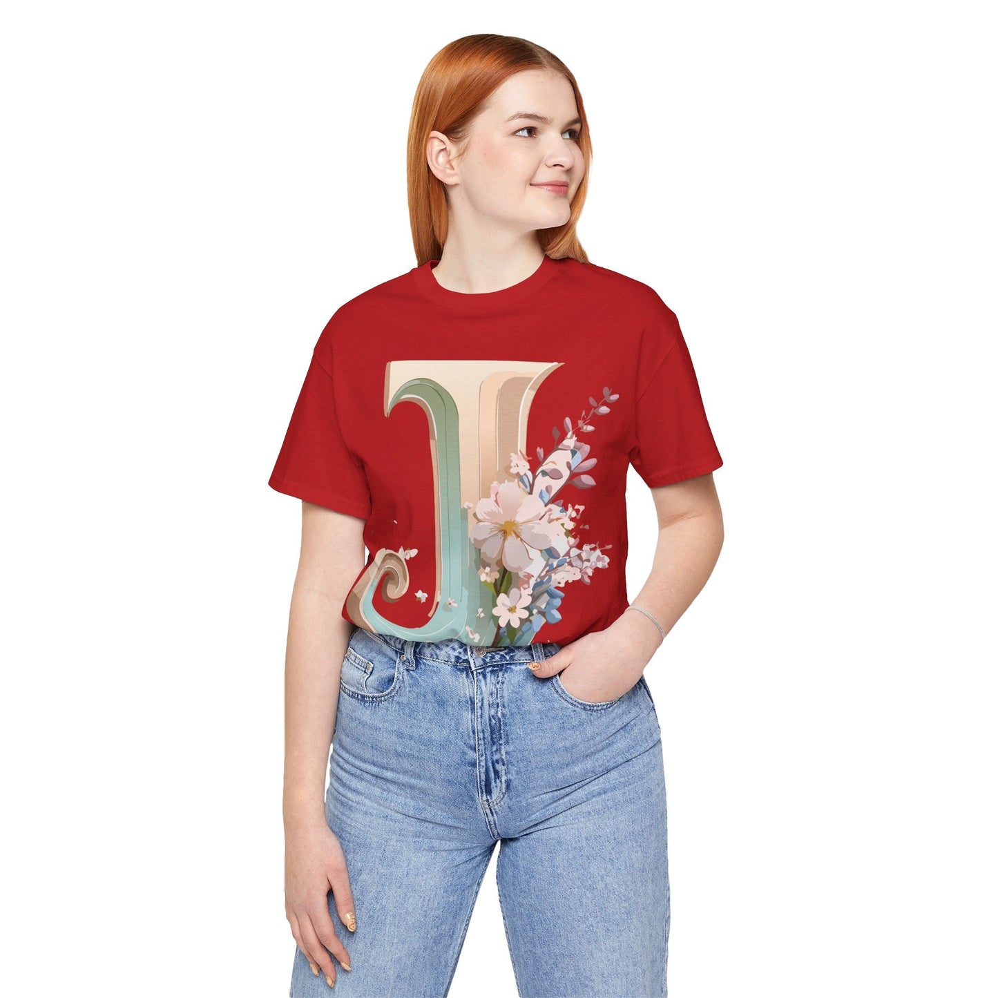 Letter J Graphic Tee Unisex Vintage Inspired Art From Adelpha Short Sleeve Shirt