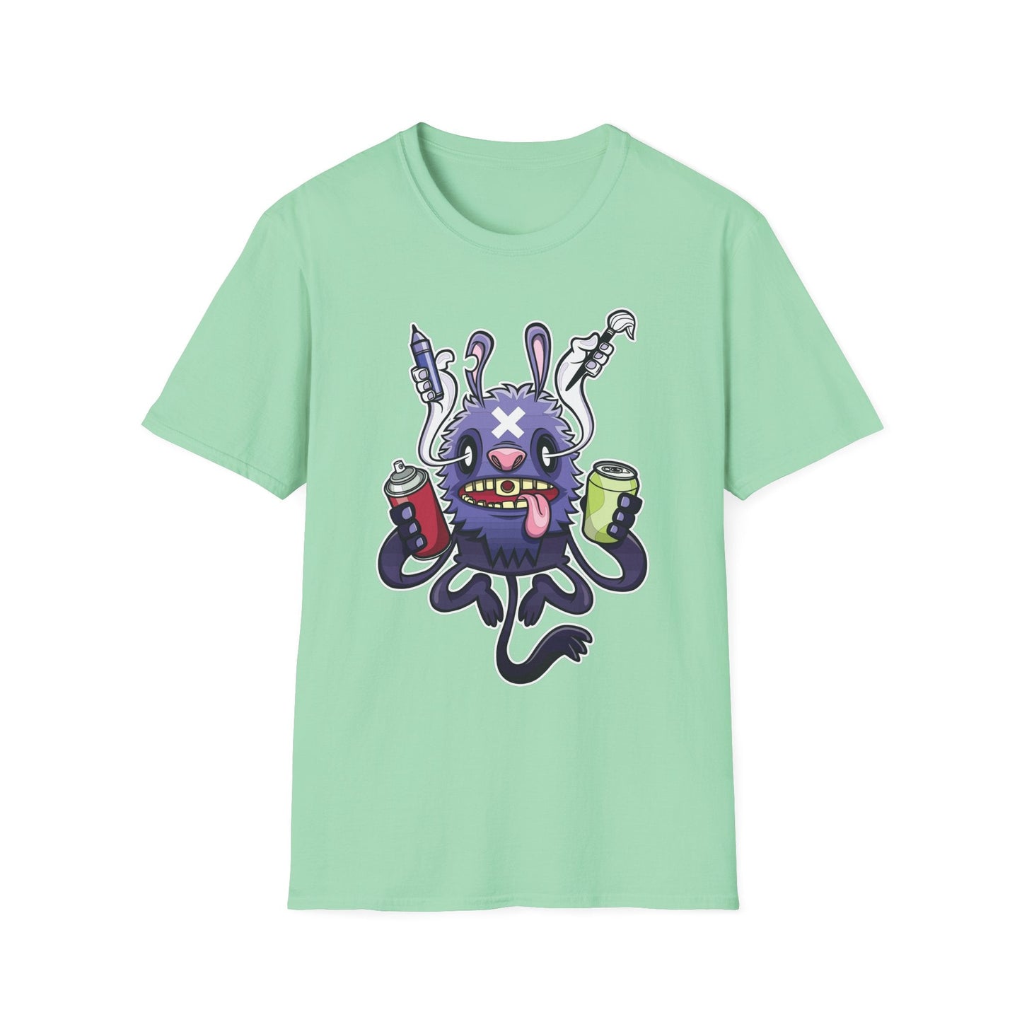Cartoon T Shirt Animation T Shirt Funny Tee Shirt Unisex Softstyle Gildan 64000 Art Design