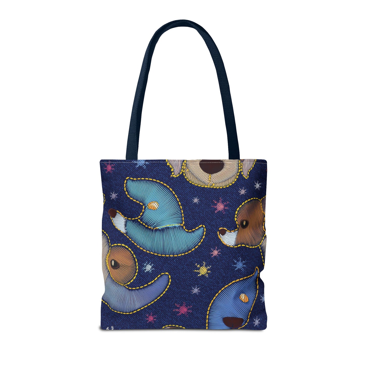 Denim Fabric Imitation Print Unisex Canvas Bag Poly Spun 3 Sizes Tote Bag 191-12