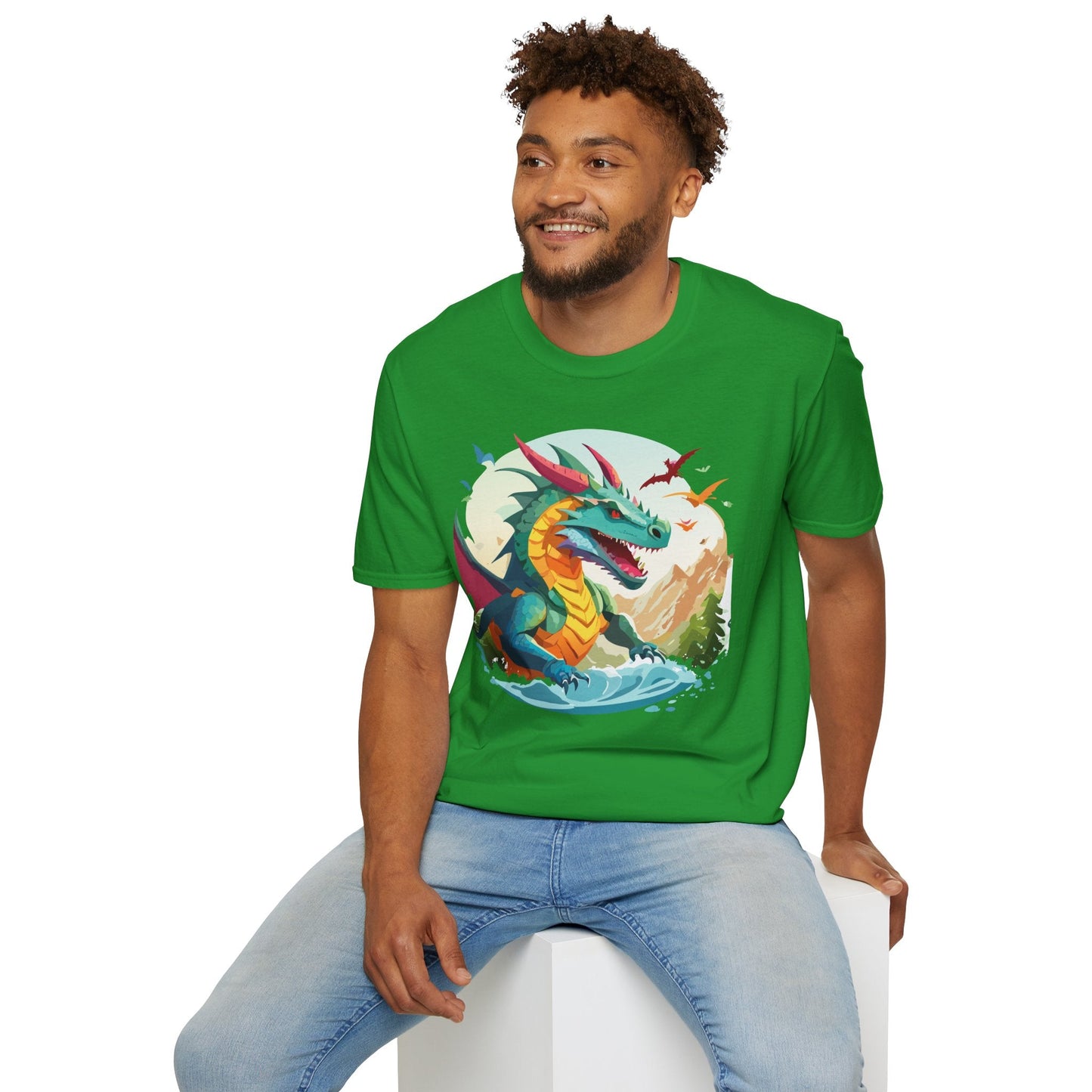 Dragon T Shirt Unisex Animal Tee Softstyle 64000 Premium 100 Percent Ring Spun Cotton