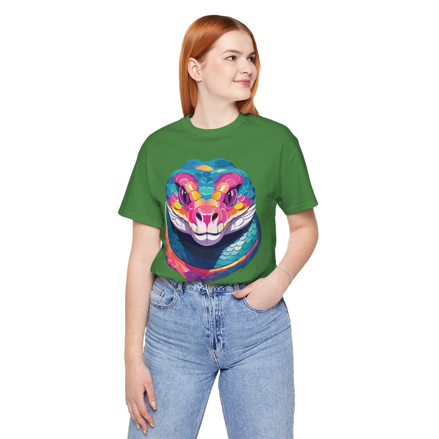 Unisex Animal Tee Shirt With Art Design, Wild Animals Short Sleeve Graphic Tee For Everyday Wear