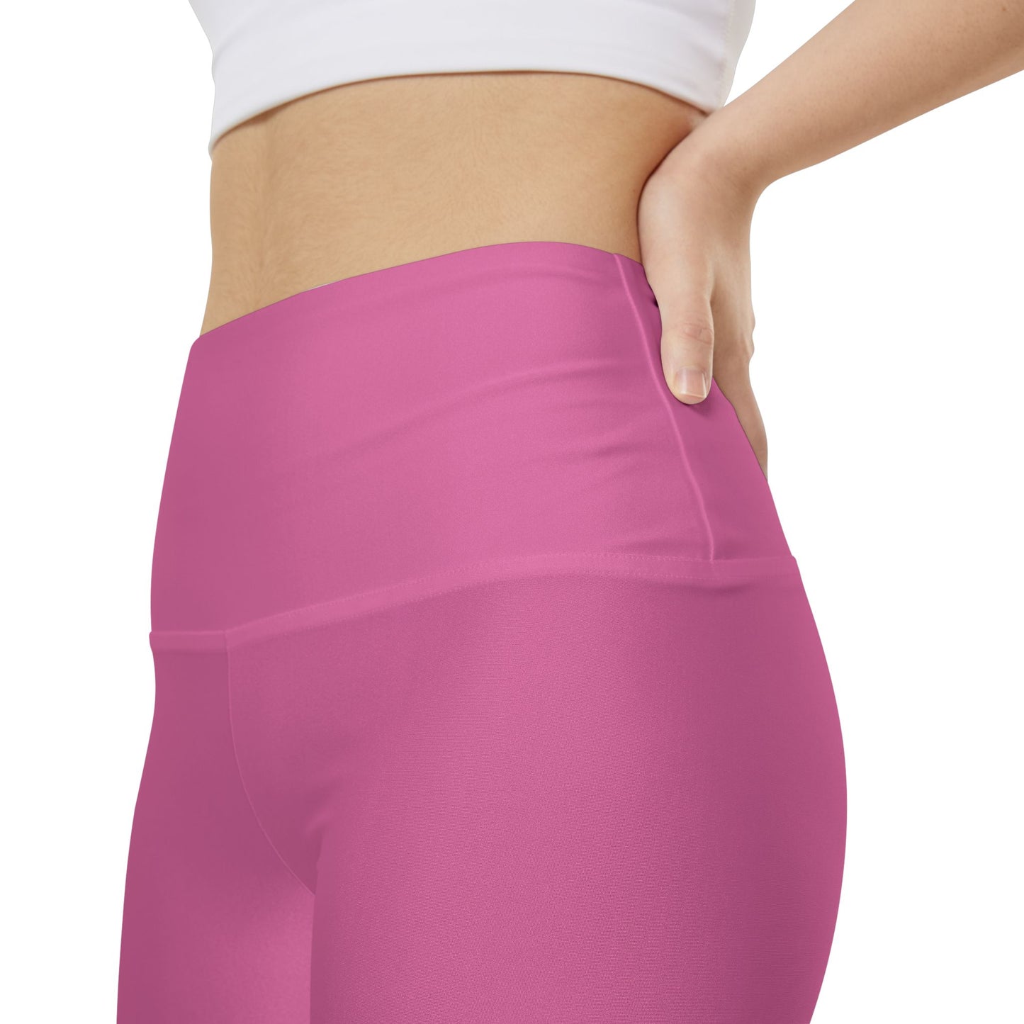 Sweet Peony Pink Women's Workout Shorts — Solid High-Waist Biker Shorts for Exercise & Everyday Wear