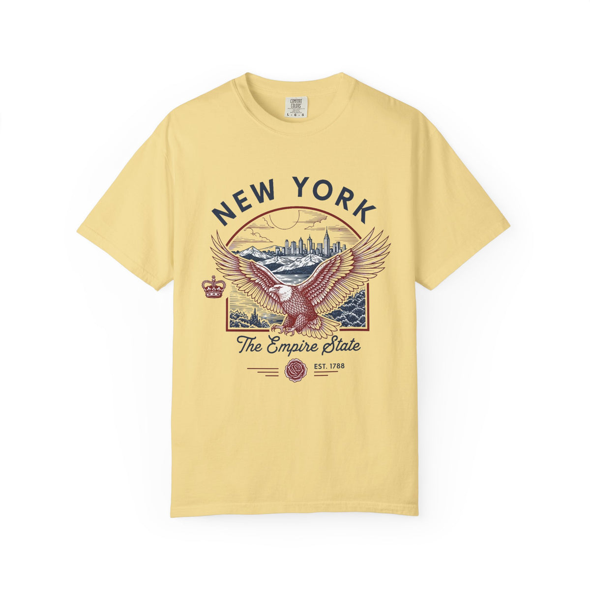 New York State Vintage Travel Tourist Graphic Gift Tee Unisex 100 Cotton Comfort Colors T-Shirt
