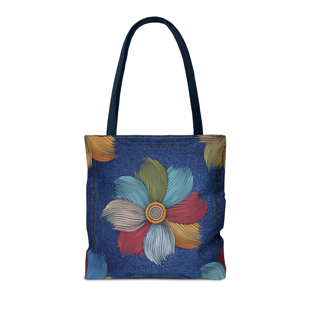 Denim Fabric Imitation Print Unisex Canvas Bag Poly Spun 3 Sizes Tote Bag 175