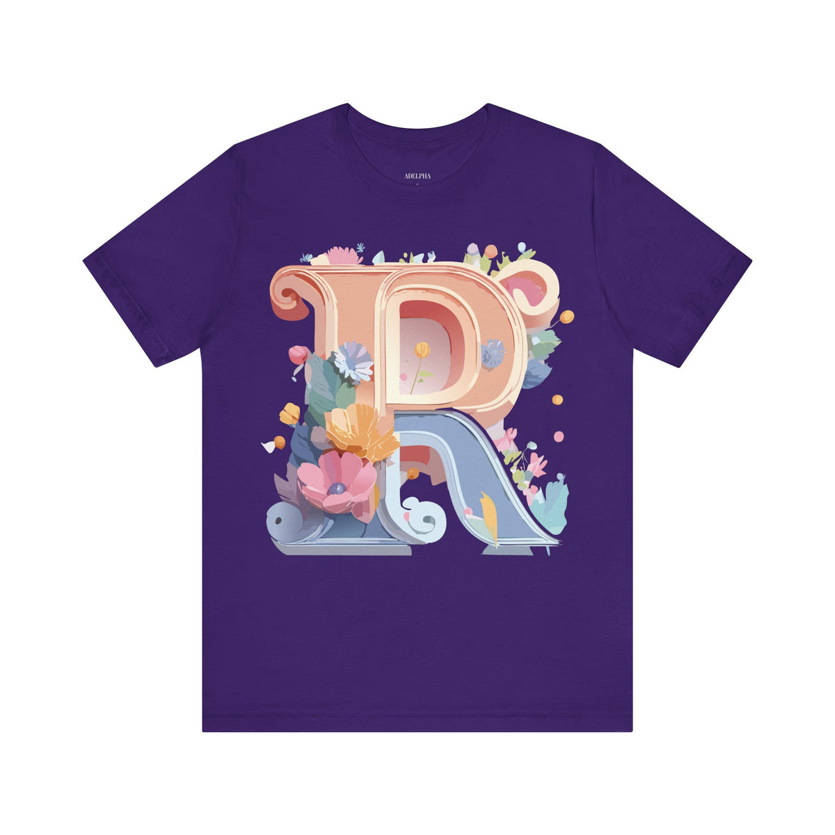 Letter R Graphic Unisex Cotton Bella+Canvas Tee with Art Letter Design