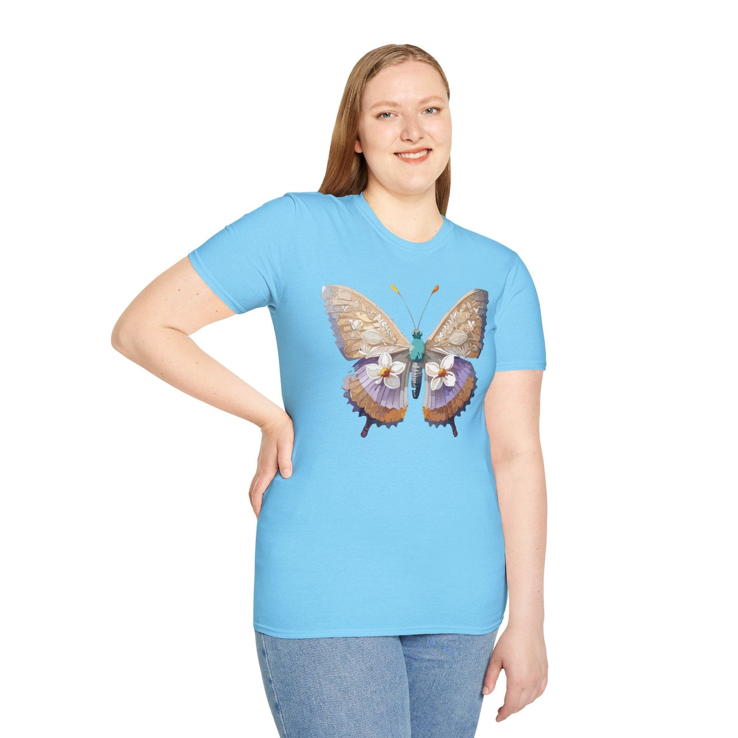 Butterfly Shirt Unisex T Shirt With Monarch Design Softstyle Gildan 64000 100 Percent Cotton Tee