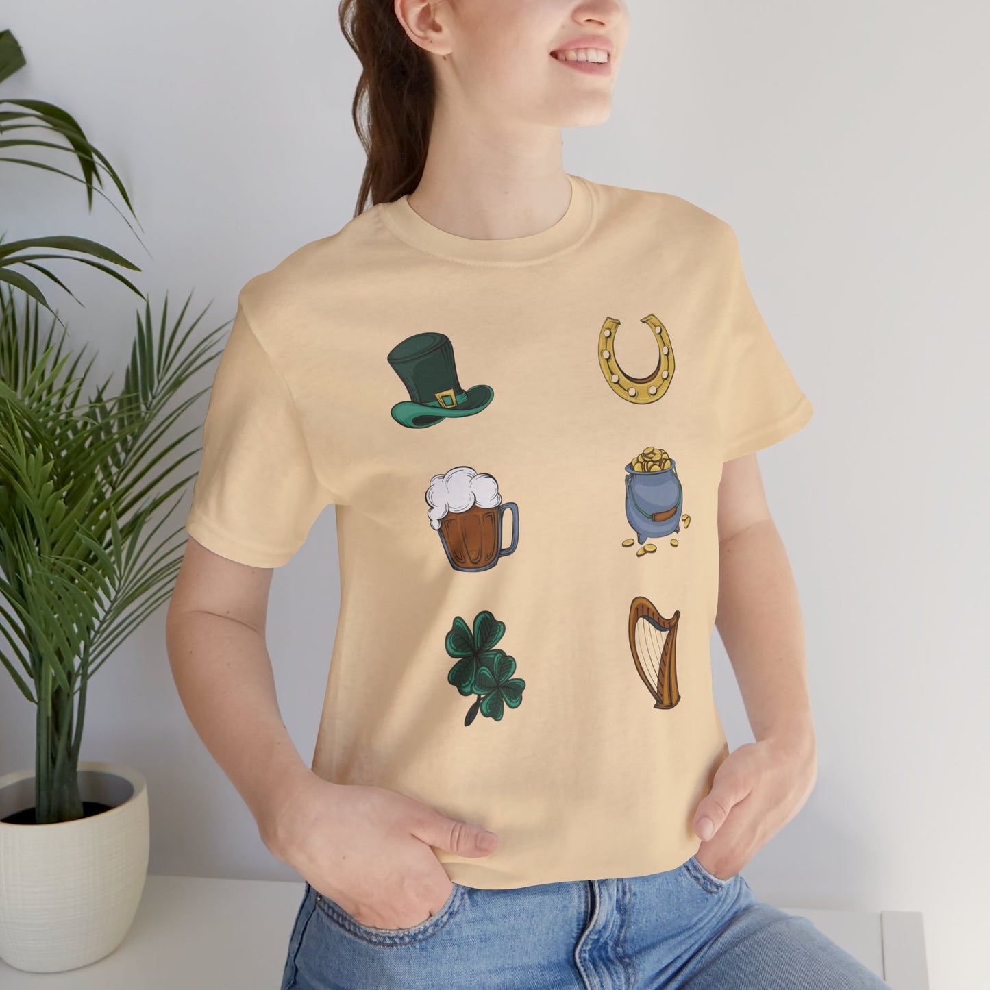 Unisex Cotton Tee Shirt with Lucky Prints