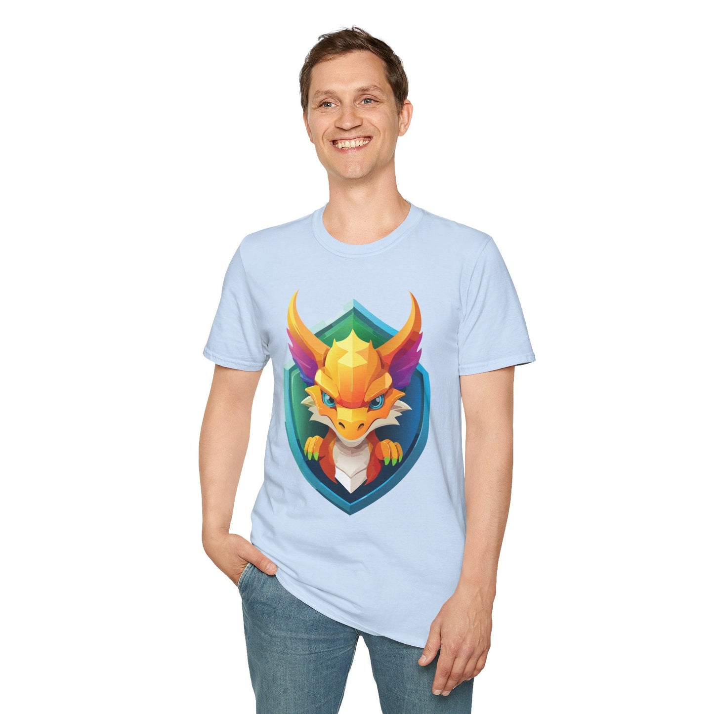 Dragon Graphic Unisex Cotton Softstyle Art Design Tee With Animals 11
