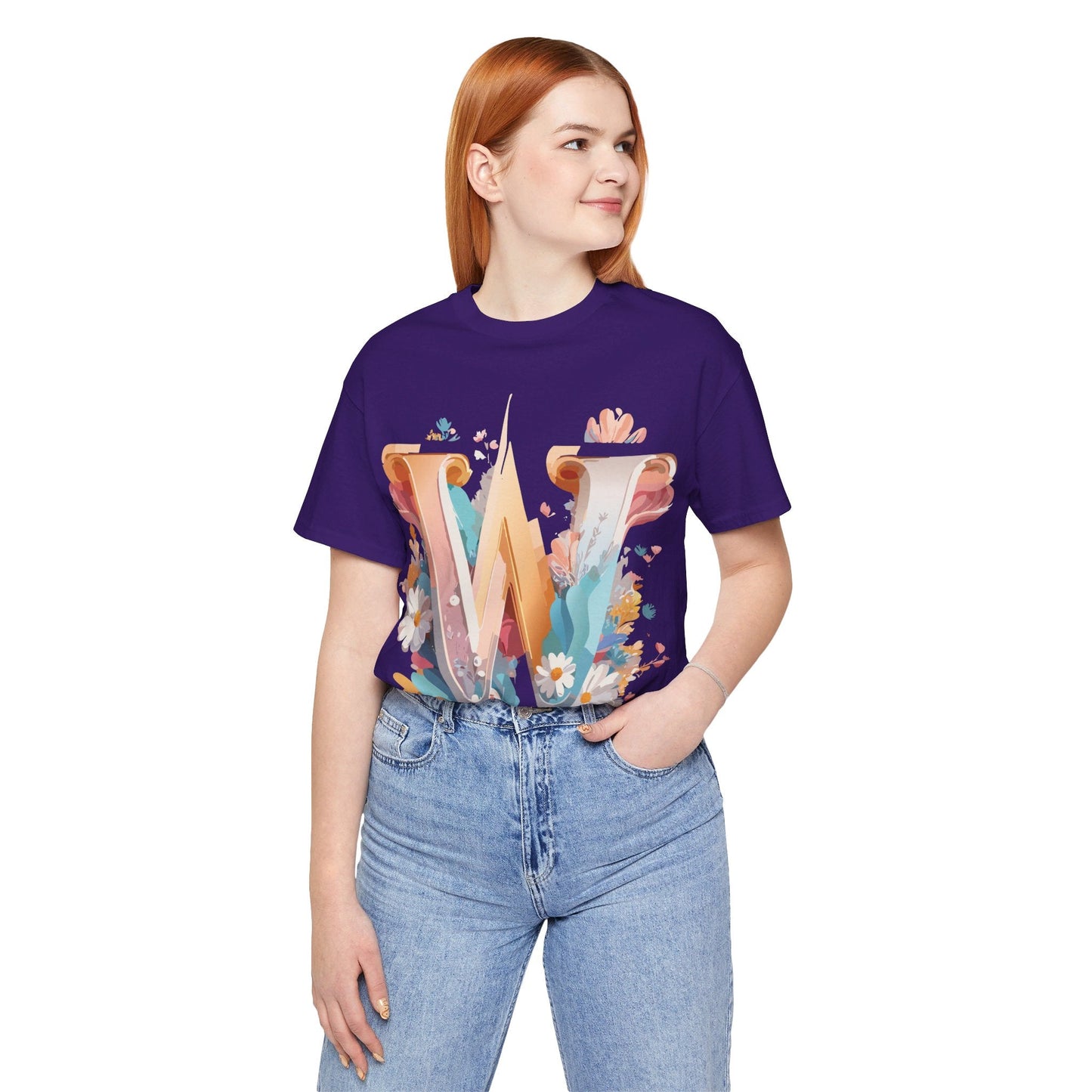 Letter W Shirt Unisex Graphic Tee By Adelpha Vintage Inspired Art Short Sleeve Collection