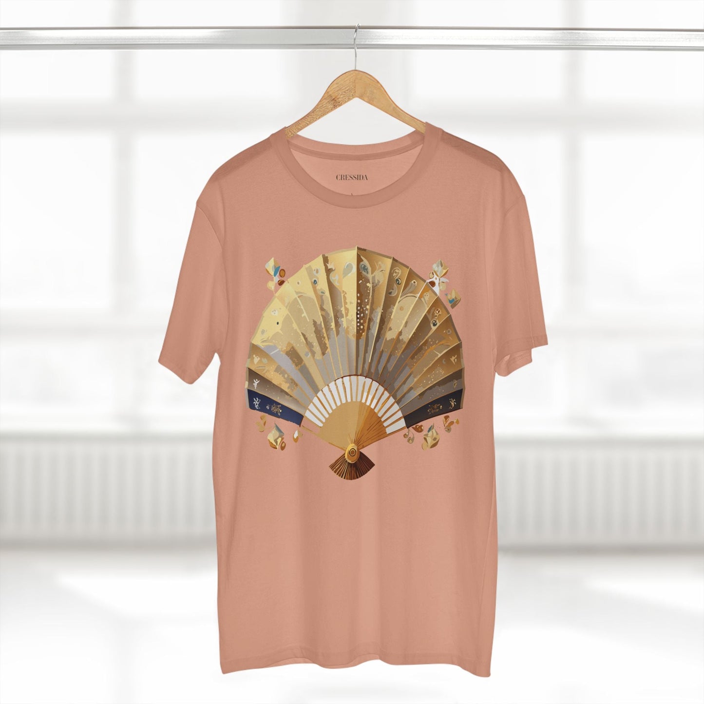 Antique Fan Graphic Design T-Shirt Unisex 100 Cotton Floral Carnival Artwork Tee 24