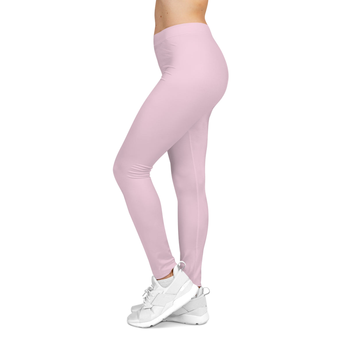 Petal Frost Pink Color Women's Poly-Span Casual Leggings XS-2XL