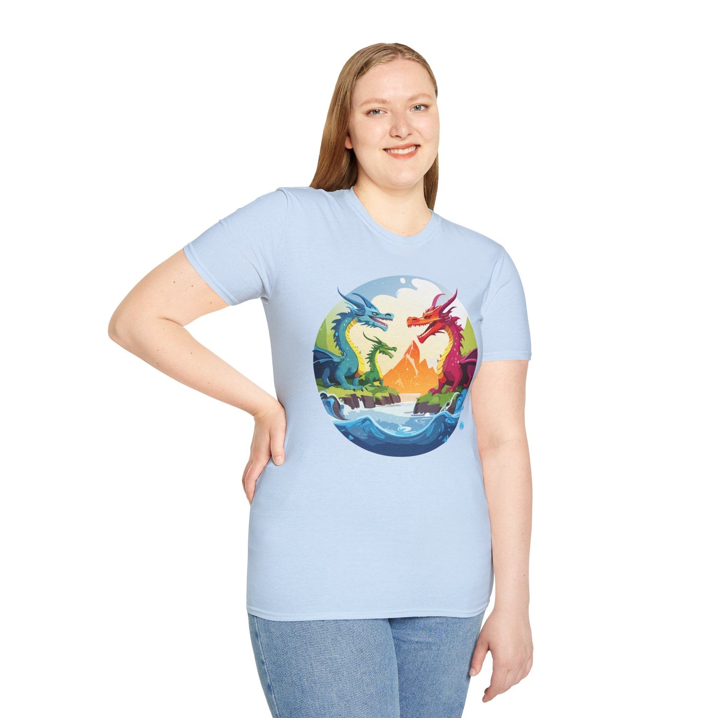 Dragon T Shirt Unisex Dragon Tee 100 Percent Ring Spun Cotton Softstyle Comfort Fit