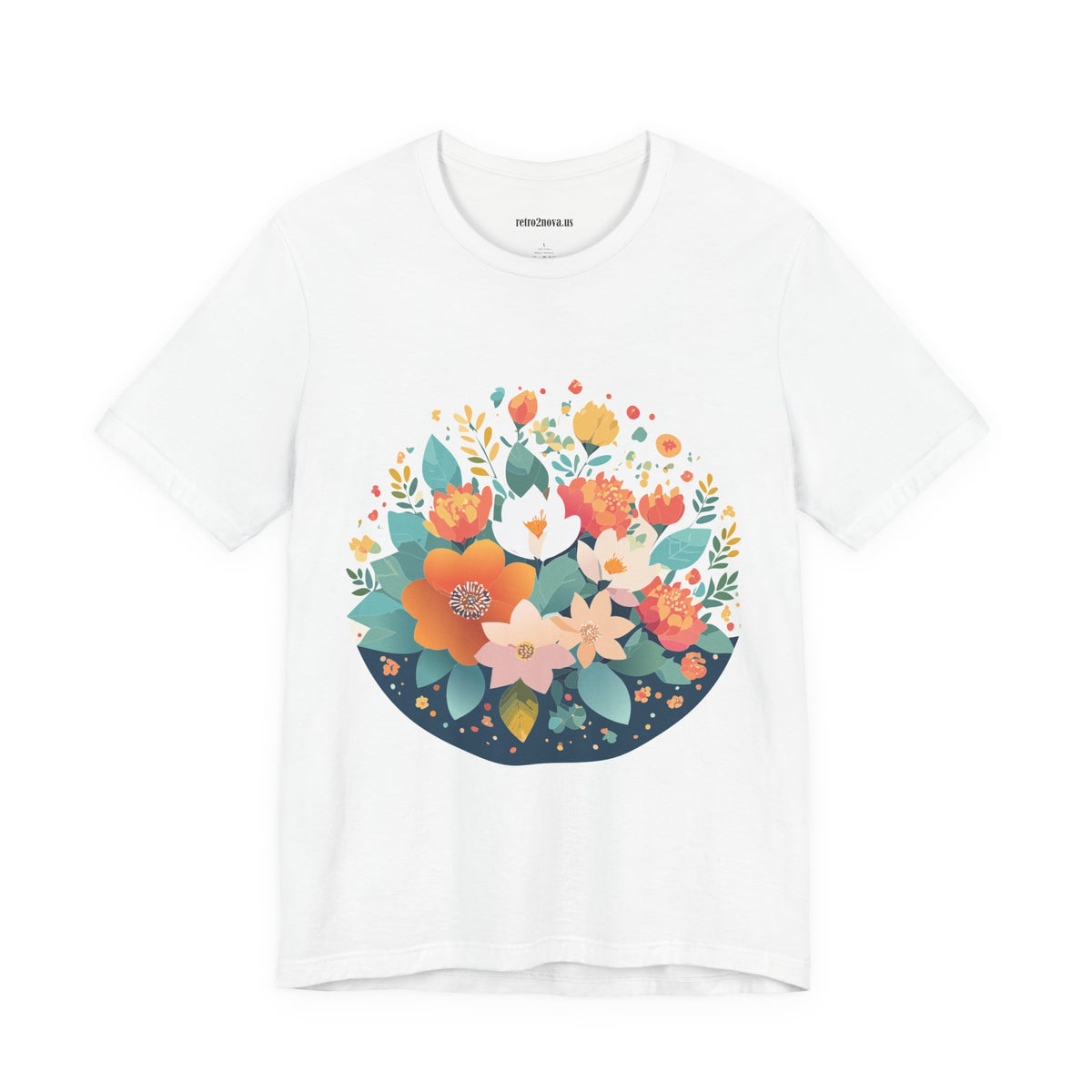 Floral Graphic Unisex Cotton Bella+Canvas Tee with Flowers Design ab100