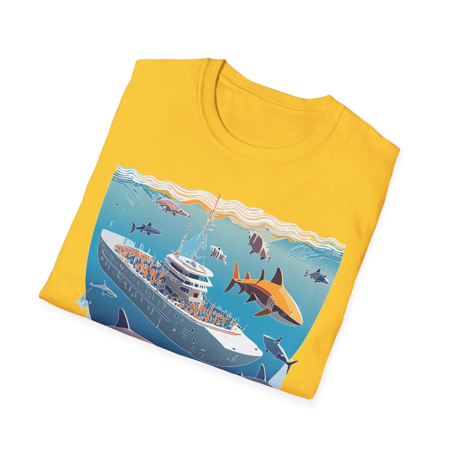 Ocean Graphic Unisex Softstyle Cotton Tee 7
