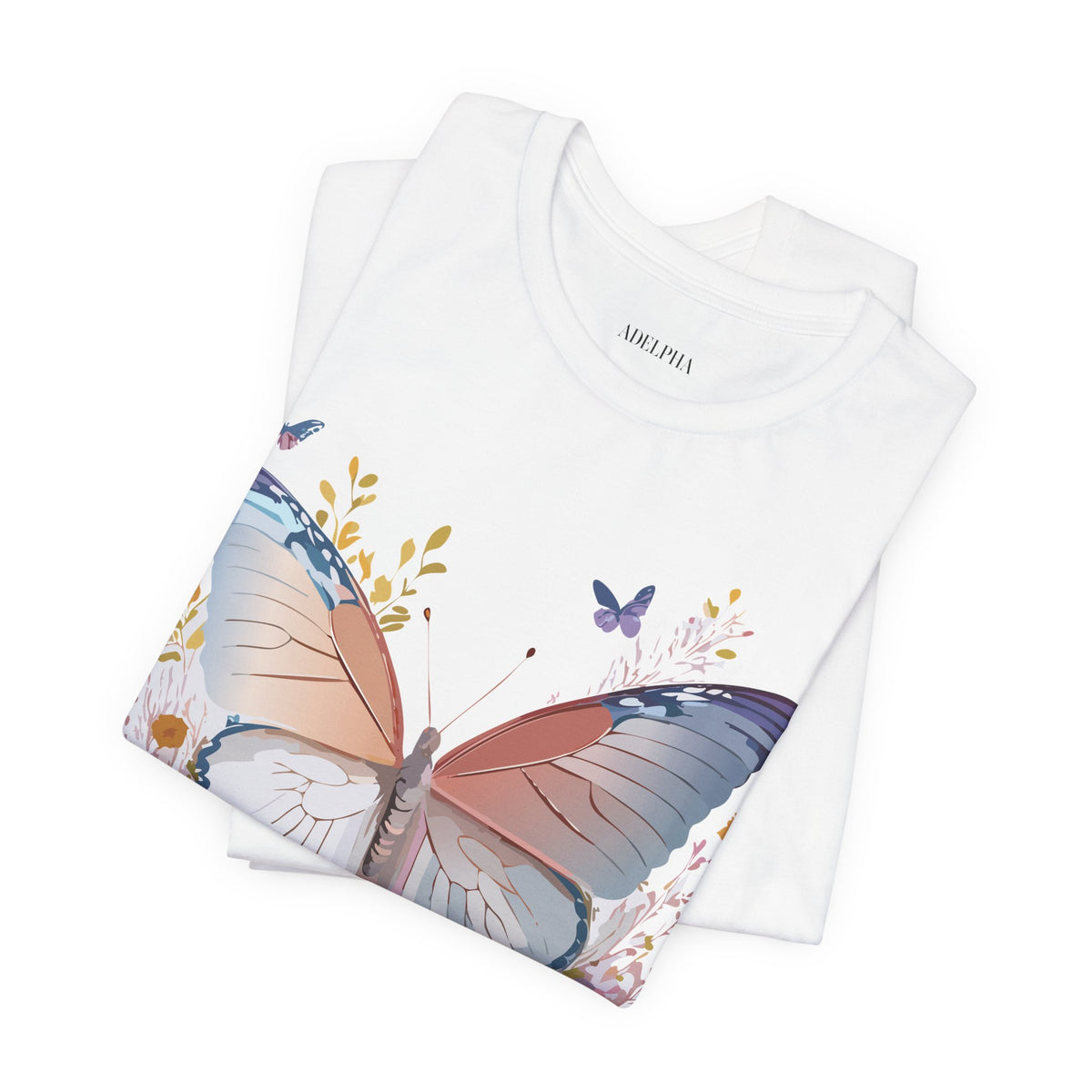 Butterfly Graphic Unisex Cotton Bella+Canvas Tee with Art Design n106