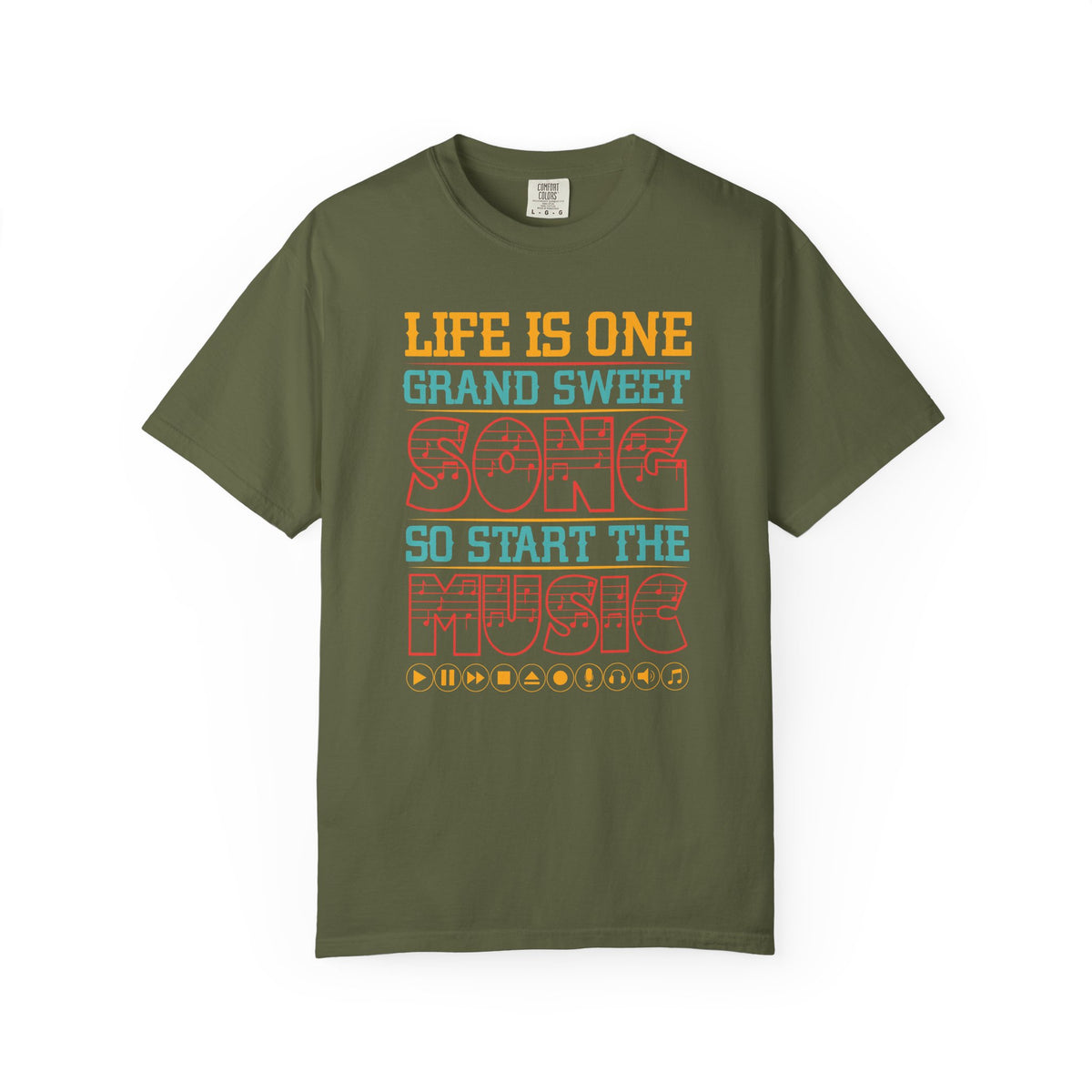 Life Is One Grand Sweet Song typography T-Shirt Music Quote Unisex Cotton Tee 023