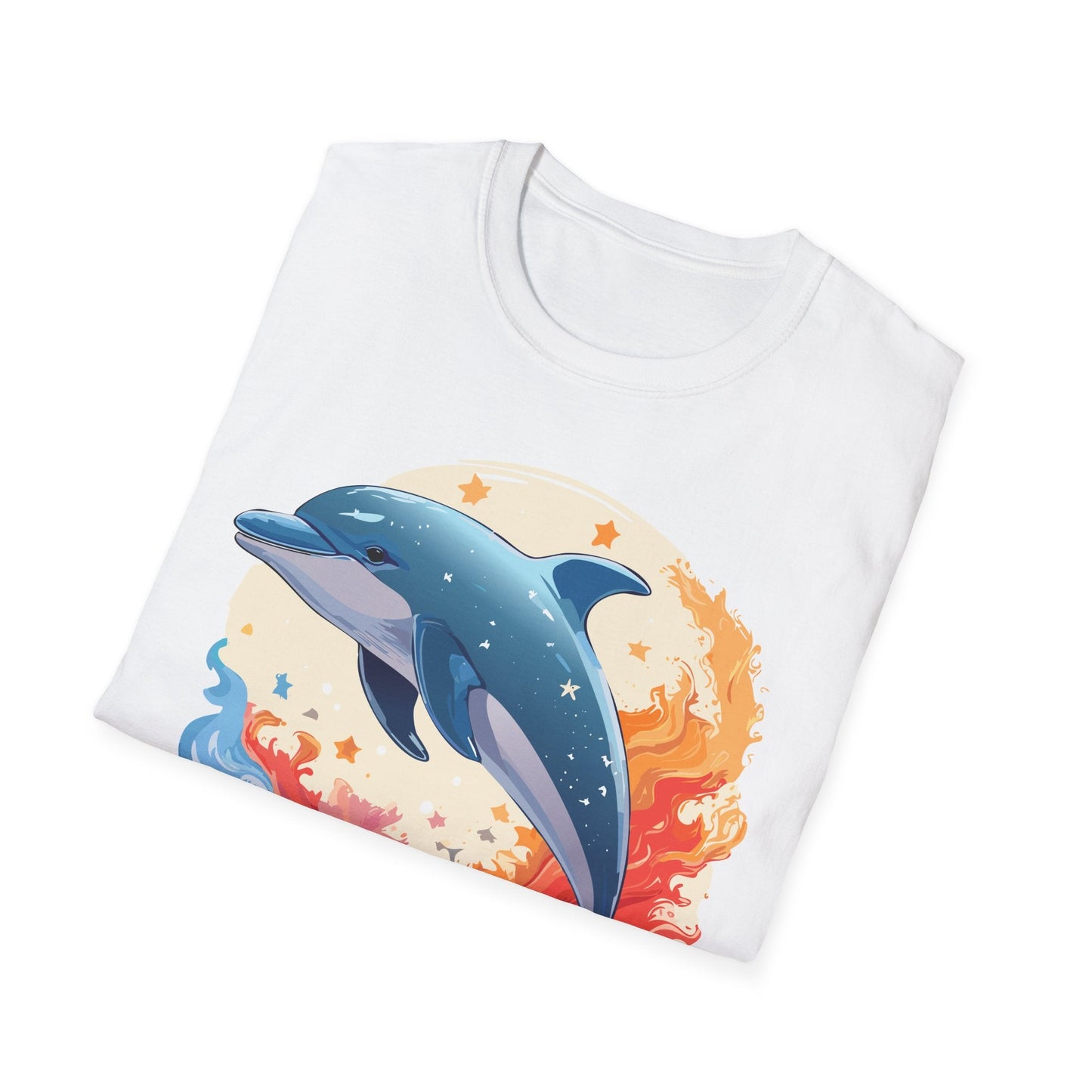 Dolphin T Shirt Unisex Softstyle Gildan 64000 100 Percent Ring Spun Cotton Animal Fish Tee