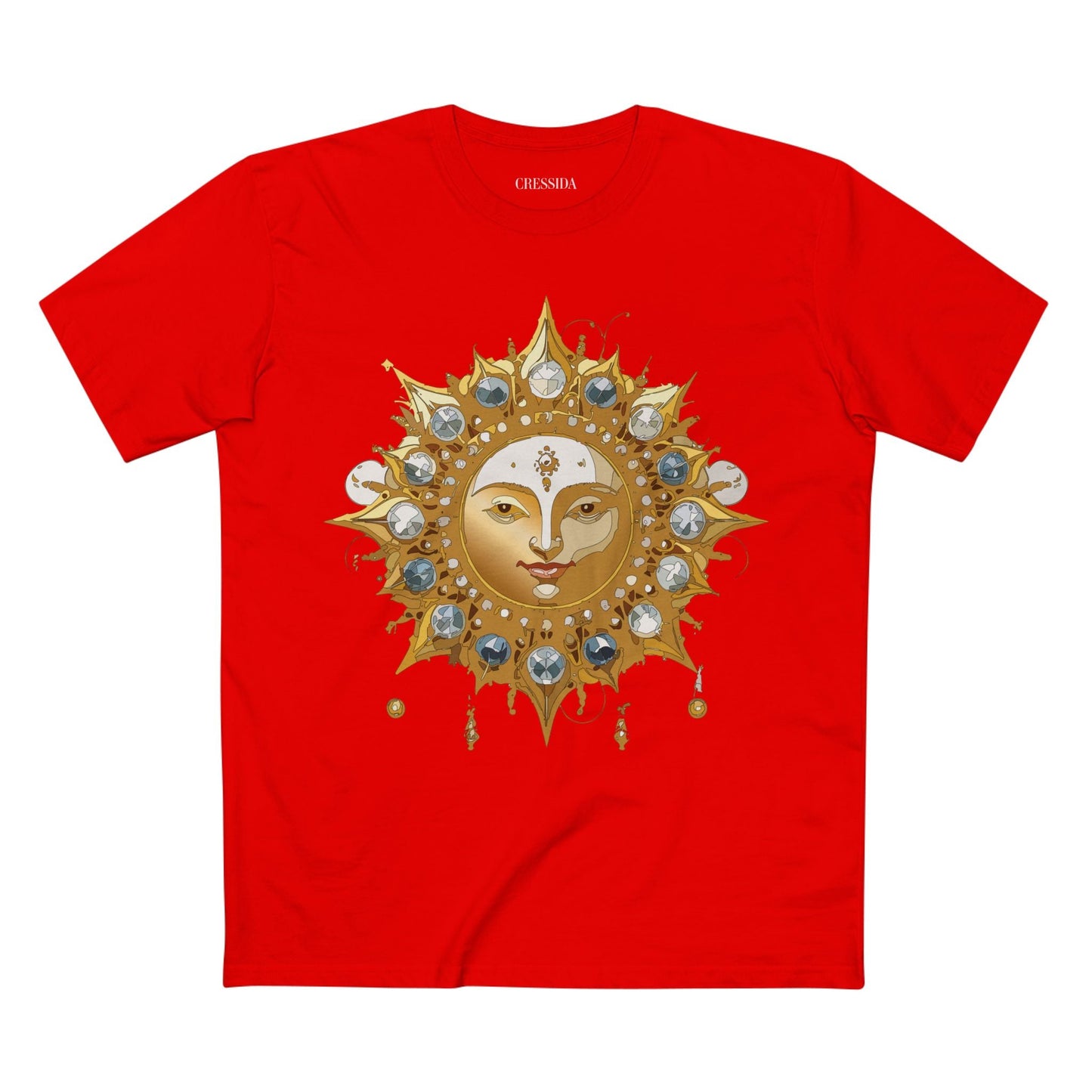 Gold Sun Graphic Unisex 100 Cotton T-Shirt with Golden Art Design 1