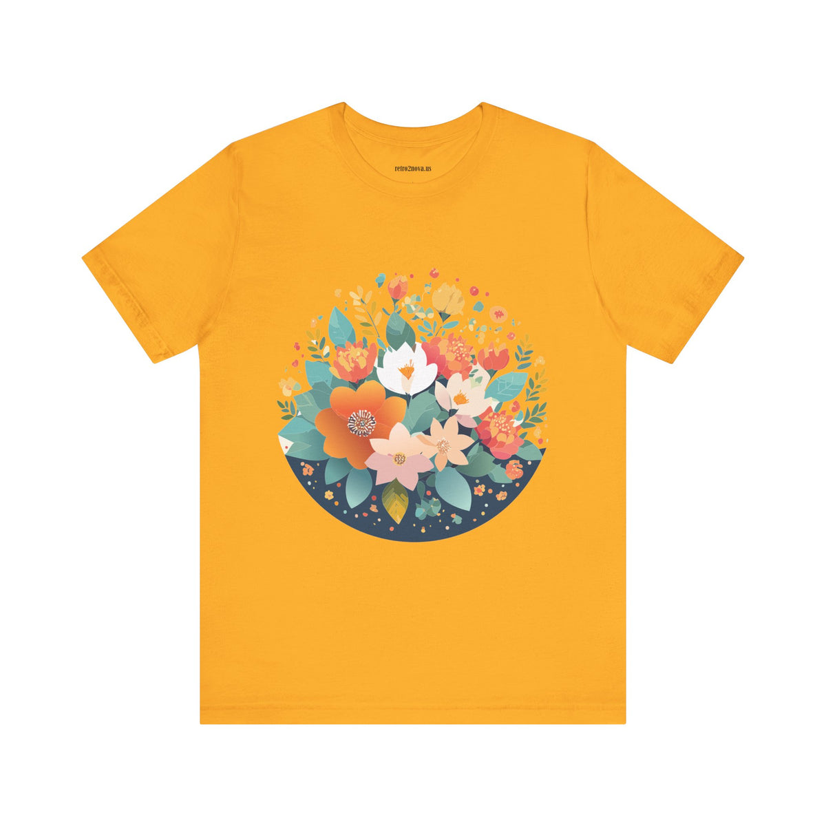 Floral Graphic Unisex Cotton Bella+Canvas Tee with Flowers Design ab100