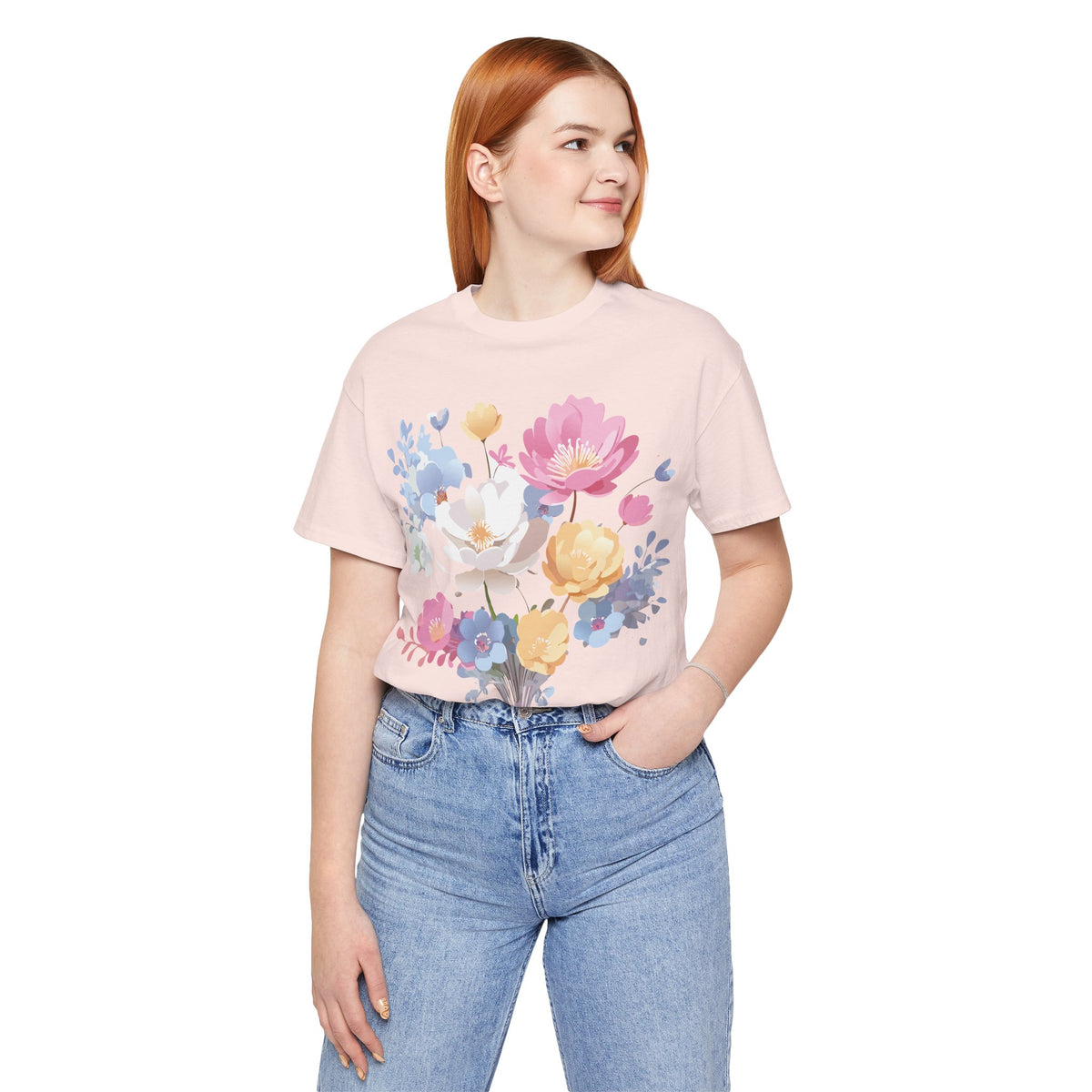 Floral Graphic Tee Shirt - Bella+Canvas Unisex 100 Cotton 46