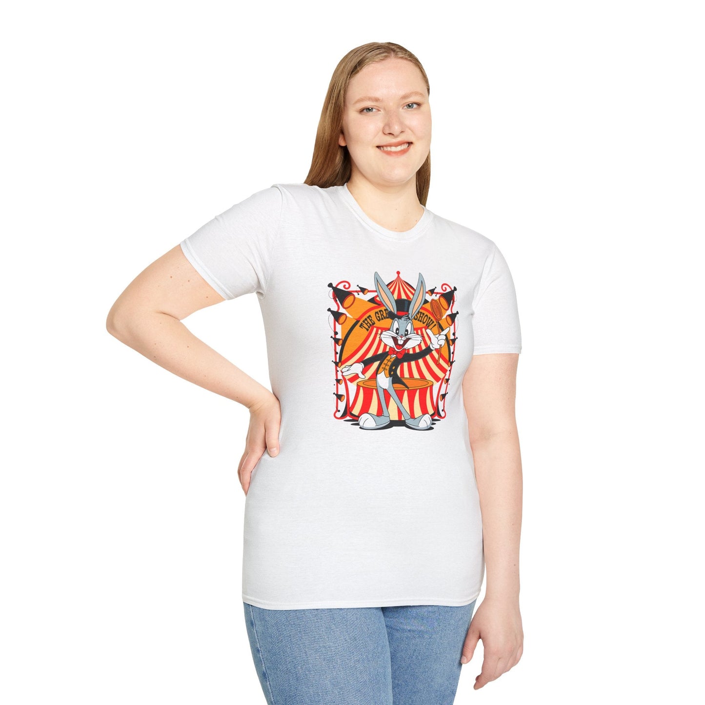 Bugs Bunny Unisex Shirt Gildan Softstyle Tee Cartoon Graphic Design 100 Percent Cotton