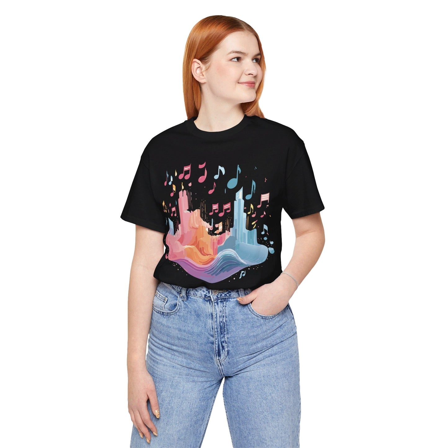 Music Graphic Unisex 100 Cotton Vintage Art with Musical Elements Tee 23