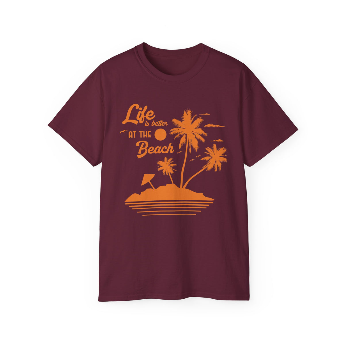 Life is Better at the Beach T-Shirt | Palm Tree Island Graphic Tee