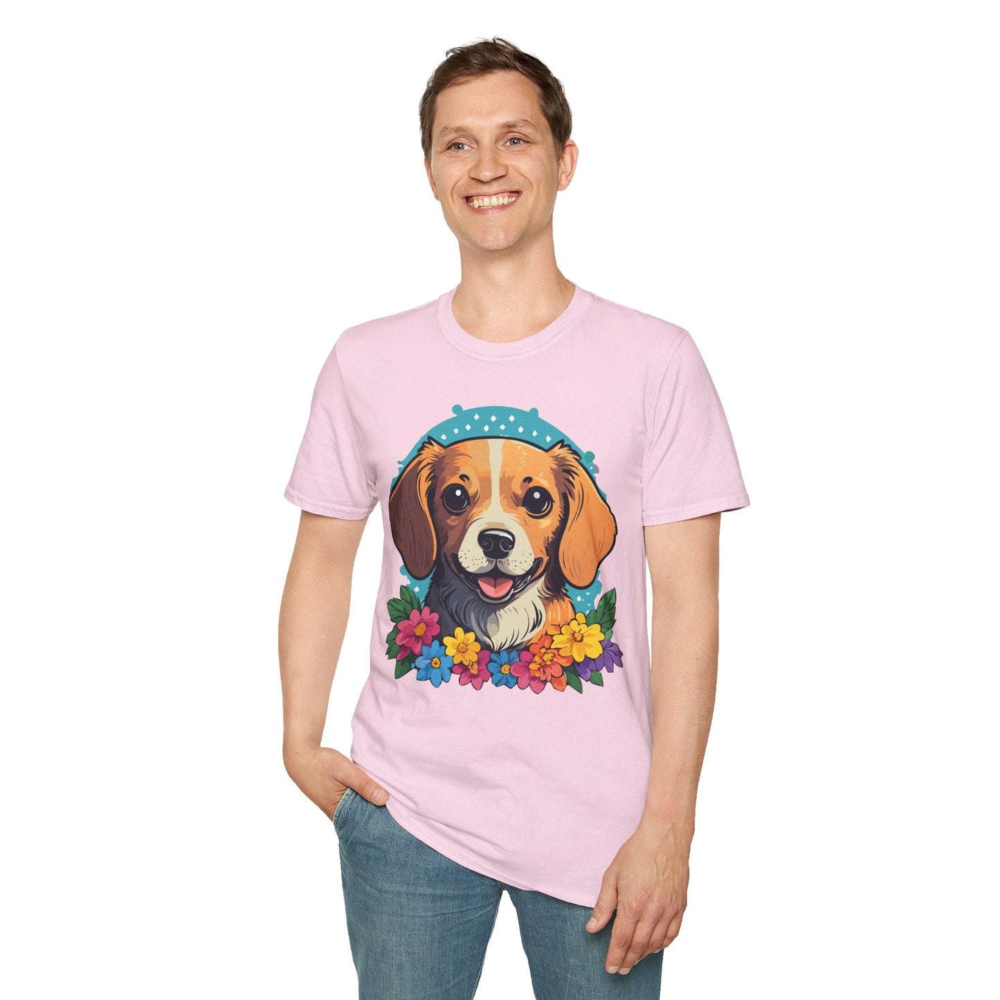Dog Shirt Unisex Animal Tee Softstyle Cotton Ring Spun Comfort
