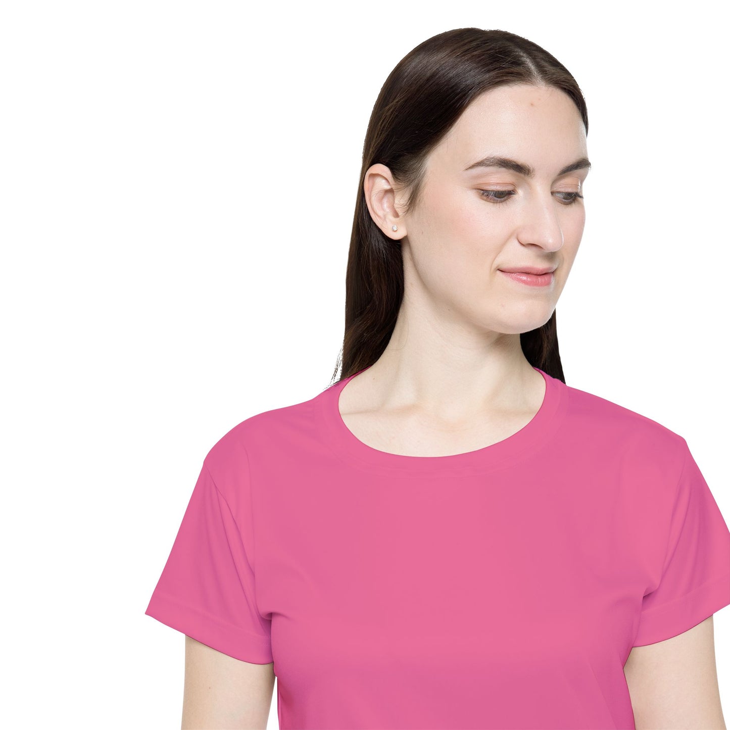 Rose Kiss Today Pink Women's Sports Jersey Short Sleeves 100% Poly Solid Pink Color Print Athletic Tee
