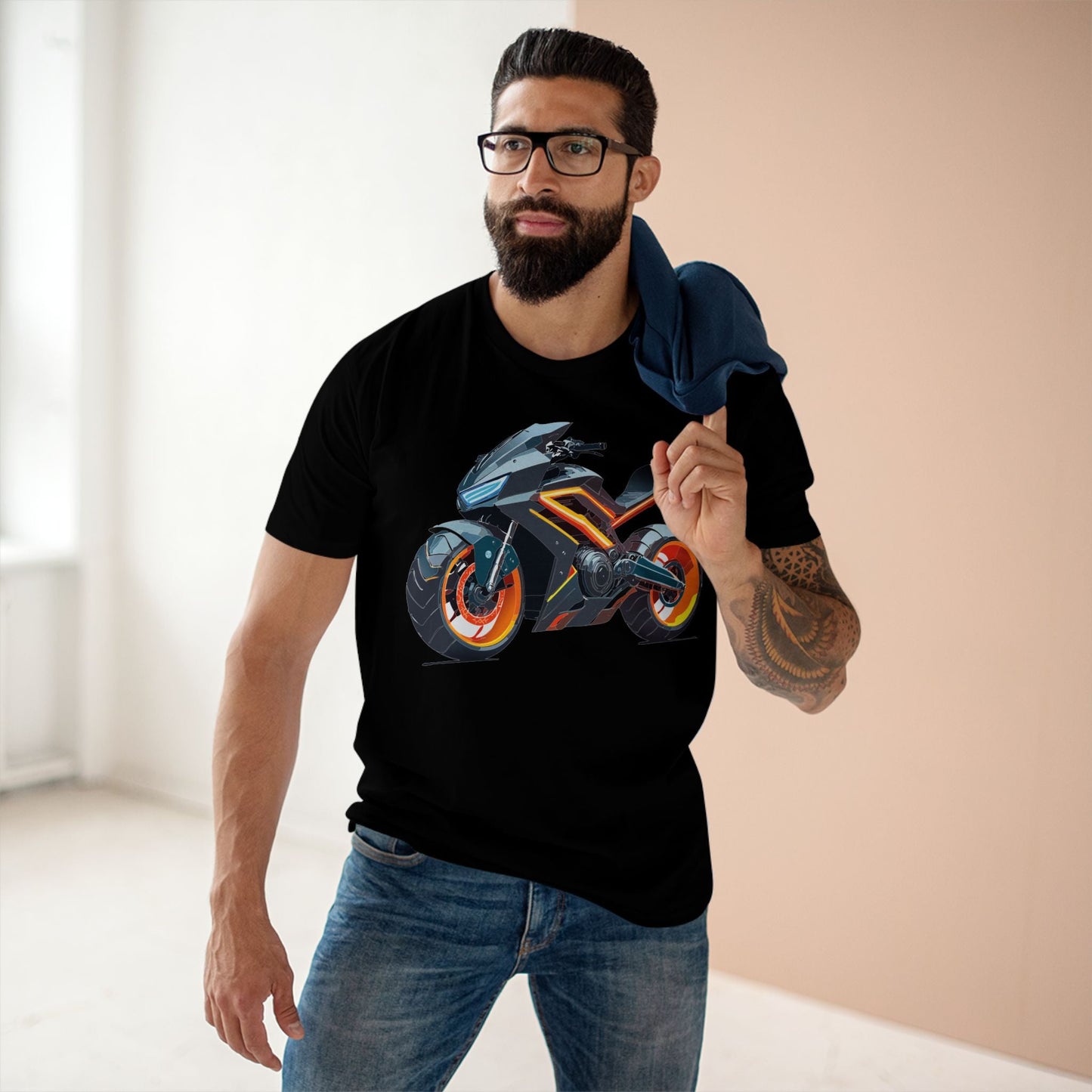 Moto Bike Graphic Unisex 100 Cotton Staple Tee 12