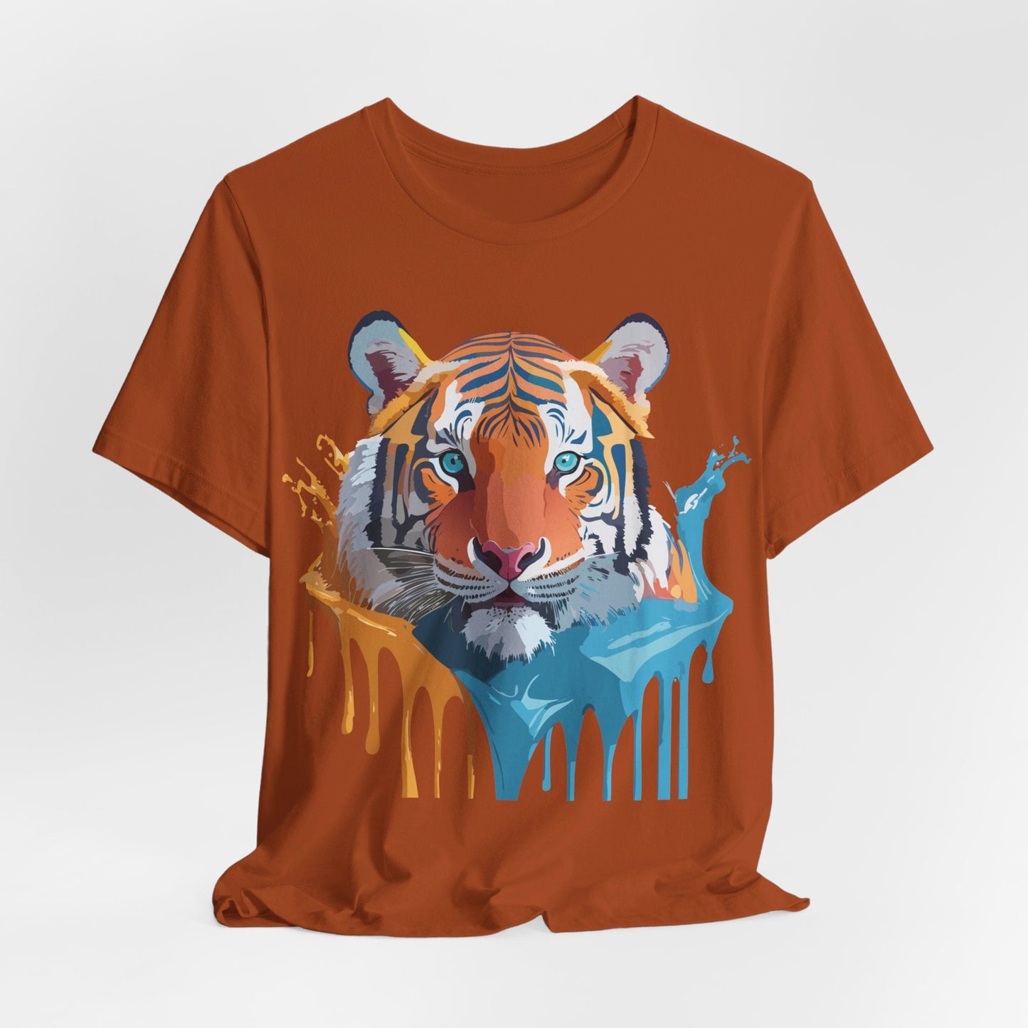 Tiger Graphic Tee Unisex Short Sleeve Shirt Featuring Vintage Inspired Artwork By Adelpha