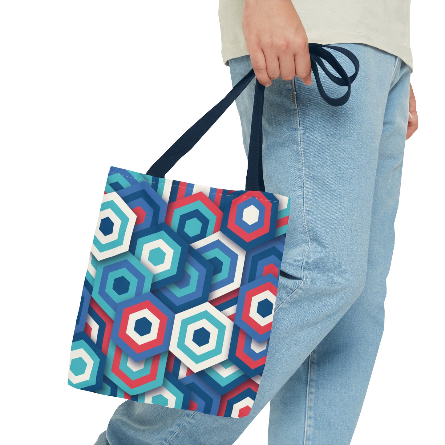 Bolsa de lona con estampados abstractos 