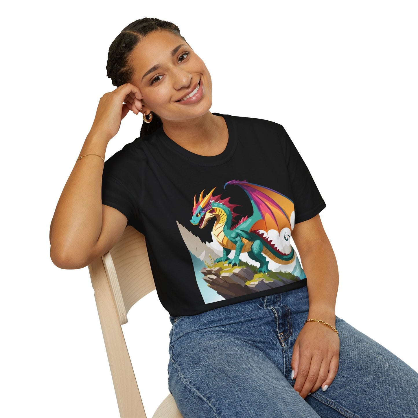 Dragon T Shirt Unisex Dragon Shirt With Animal Art Design Softstyle Cotton Tee Shirt