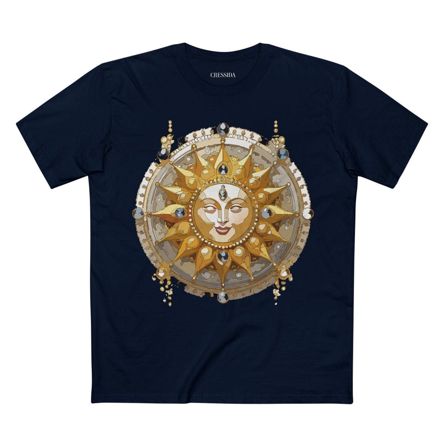 Gold Sun Graphic Unisex 100 Cotton T-Shirt with Golden Art Design 9