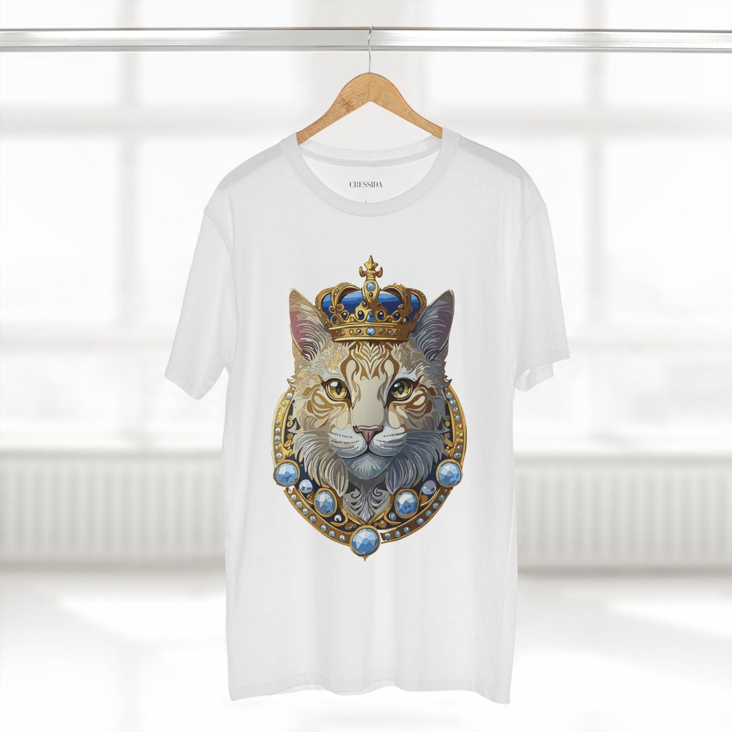 Cat Graphic Unisex 100 Cotton Tee With Unique Animal Golden Medallion Art Design 14
