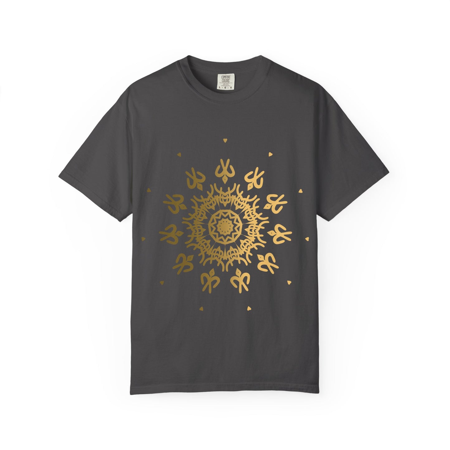 Unisex Garment Dyed Cotton T-Shirt with Mandala Graphic Design