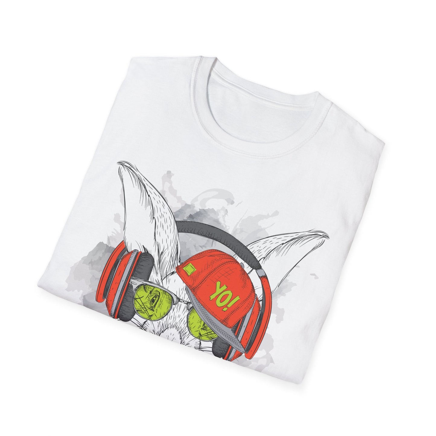 Unisex Music Animals Shirt With Headphones Softstyle Short Sleeve Tee Gildan 64000