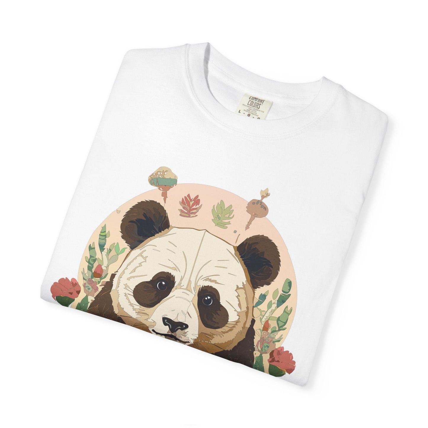 Panda Portrait Graphic T-Shirt Unisex Cotton Floral Animal Art Tee p2