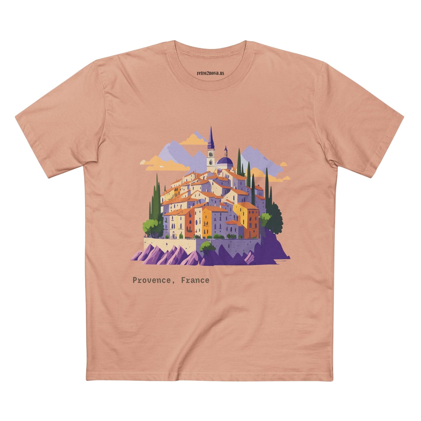 Provence Travel Shirt Unisex Premium Cotton Tee With Original Art By Retro2Nova TT66
