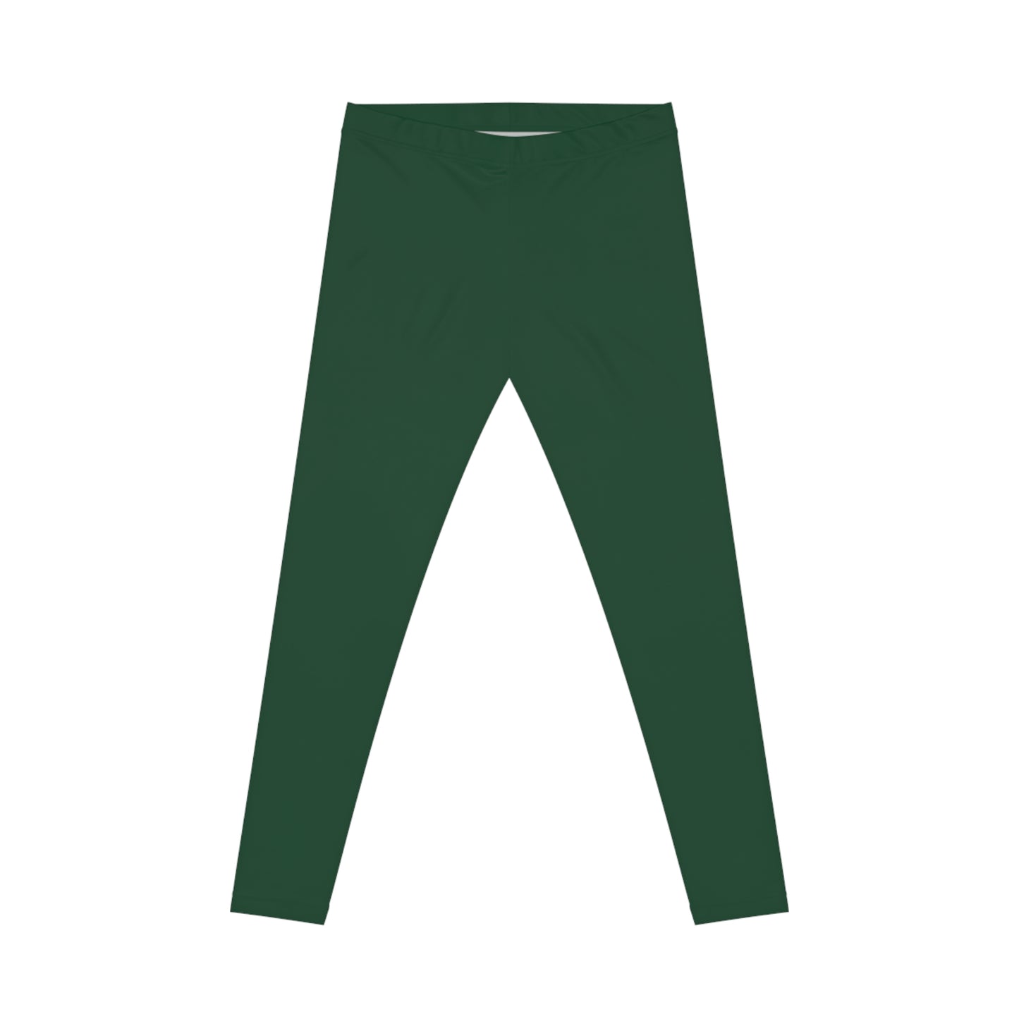 Deep Forest Green Color Women's Poly-Span Casual Leggings XS-2XL