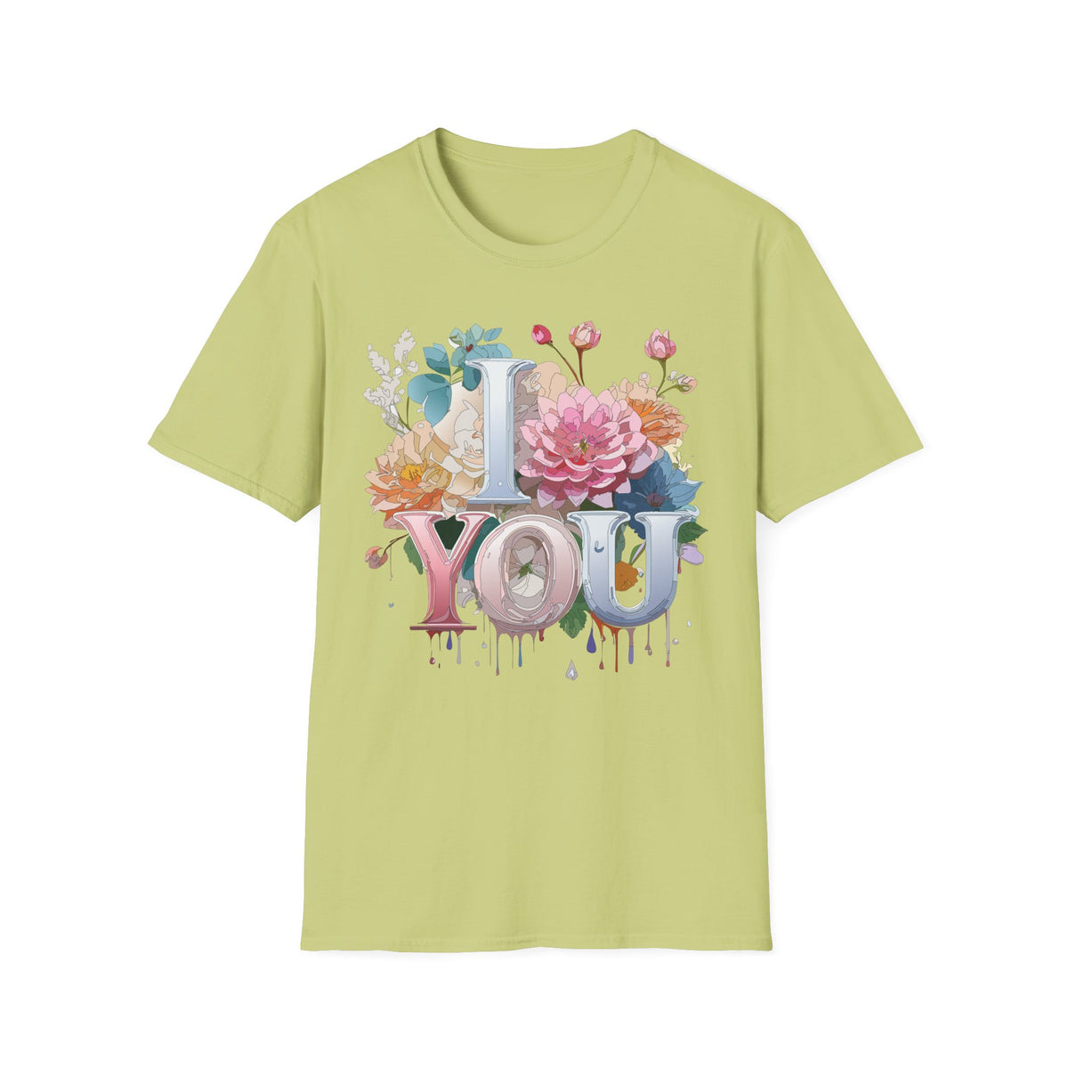 Floral "I Love You" Tee | Floral Lettering T-Shirt