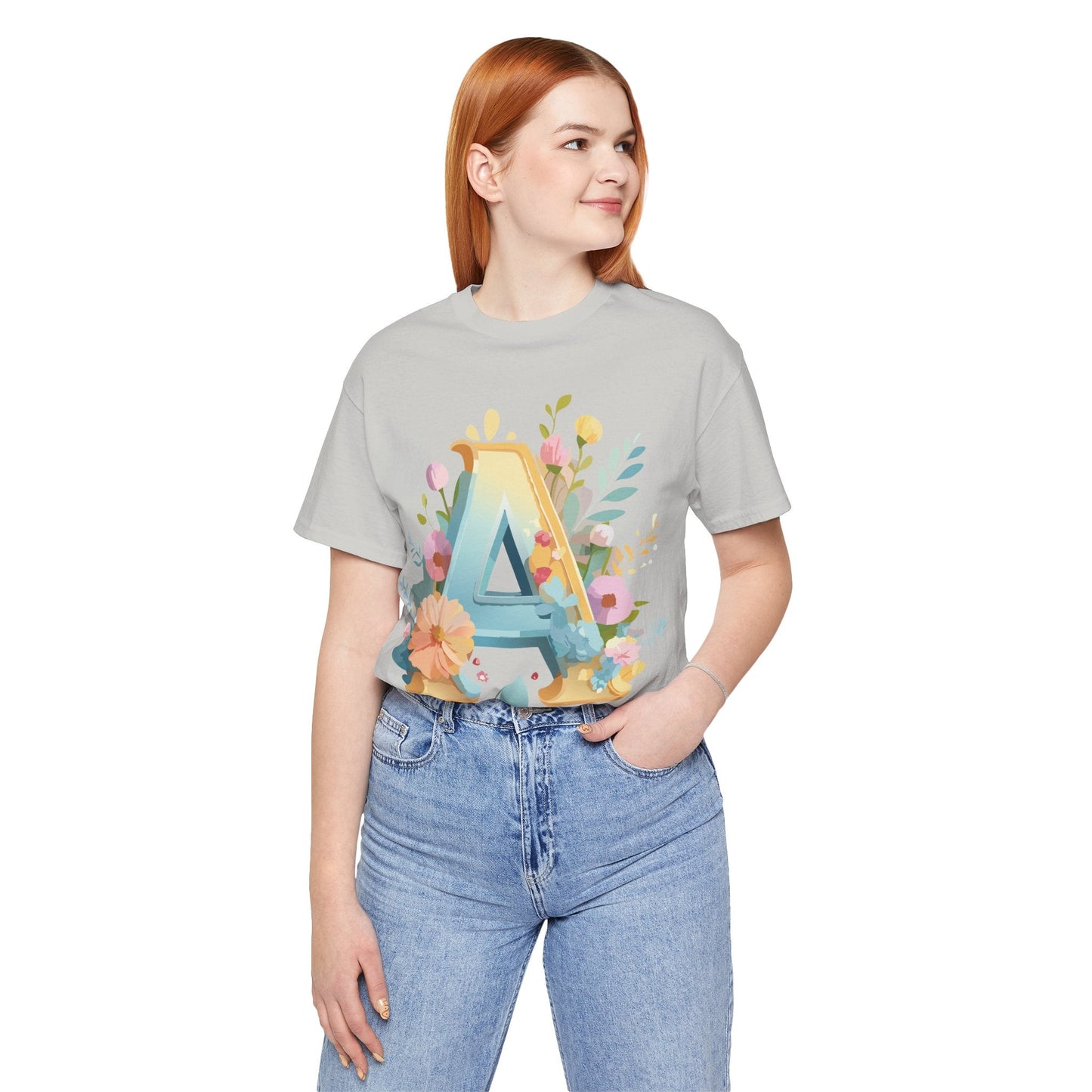 Letter A Shirt Graphic Tee Unisex Vintage Inspired Adelpha Art Jersey Short Sleeve