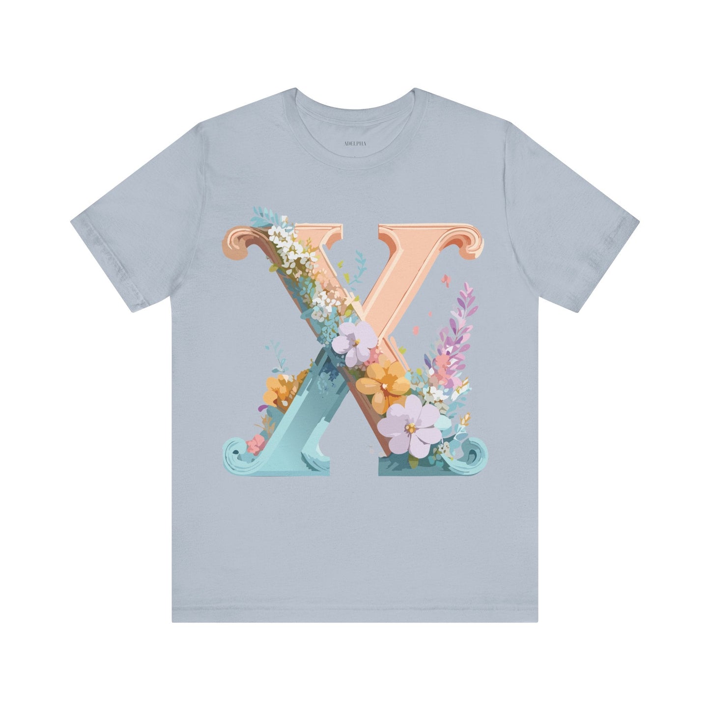 Letter X Shirt Unisex Jersey Graphic Tee By Adelpha With Vintage Inspired Artwork Short Sleeve