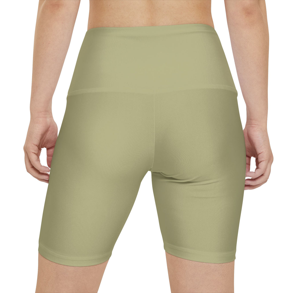 Dry Sage Olive High-Waist Women's Workout Shorts — Biker Yoga Activewear