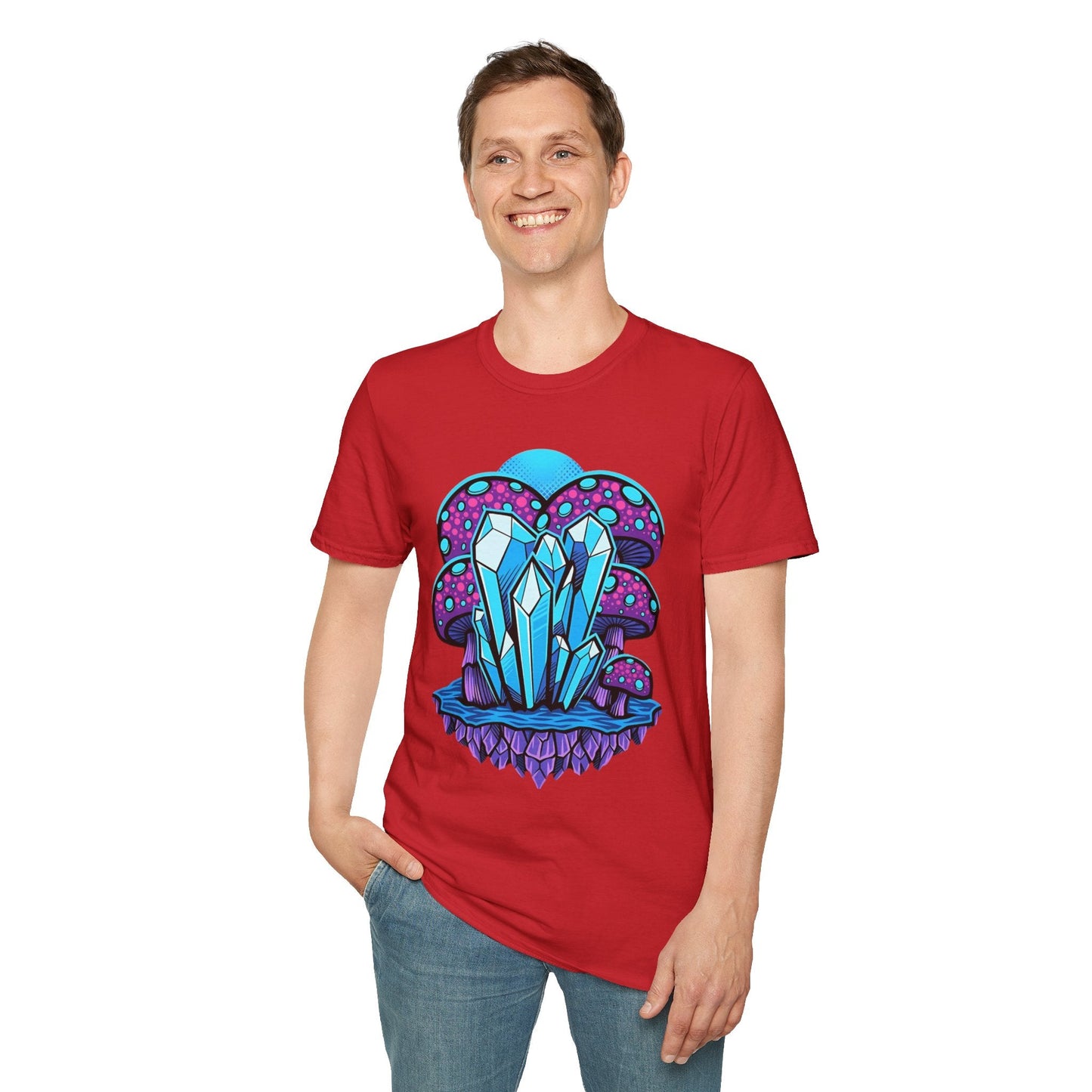 Funny Mashroom Graphic Unisex Softstyle Cotton With Cartoon Illustration Design 21