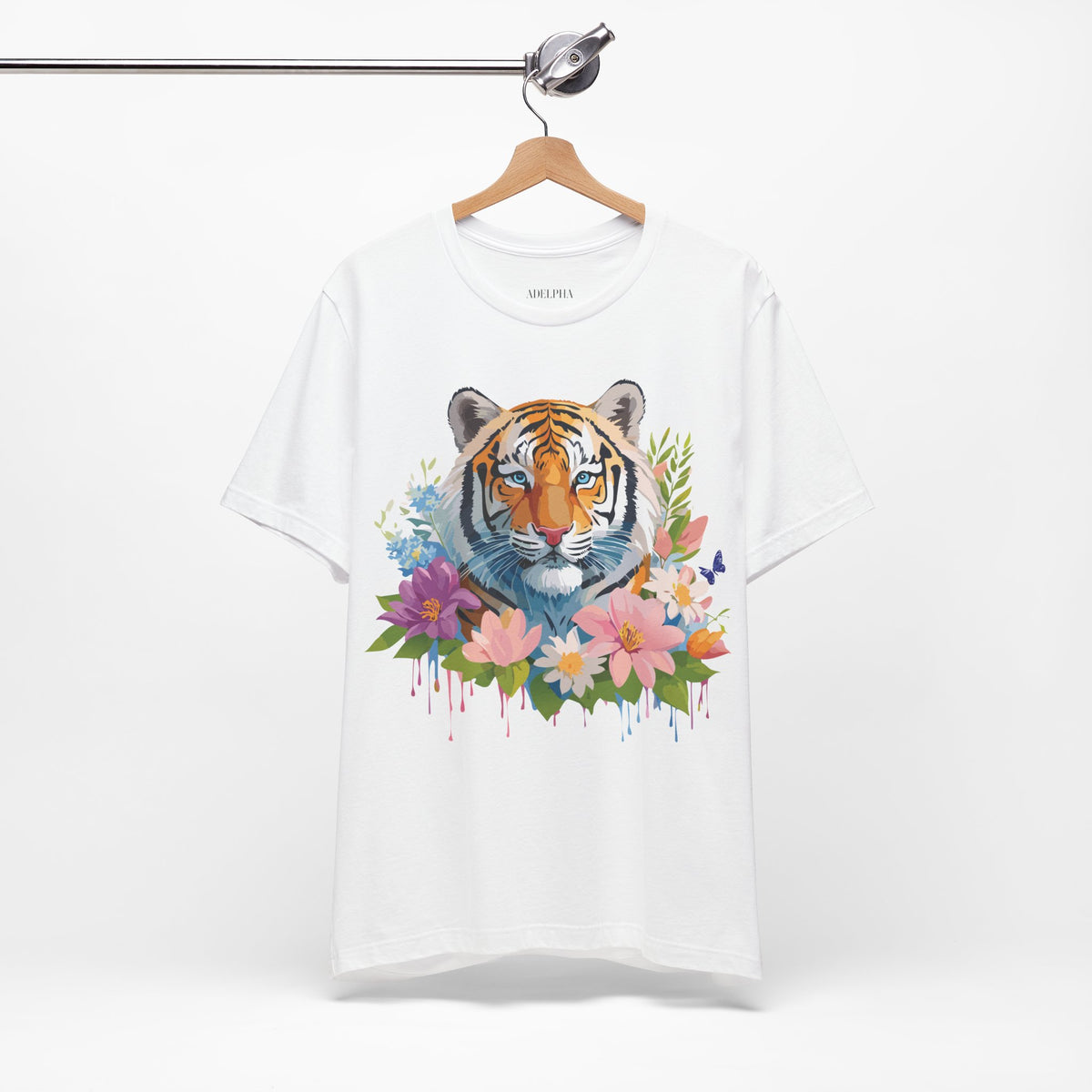 Tiger Graphic Unisex Cotton Bella+Canvas Tee with Art Animal Design e70